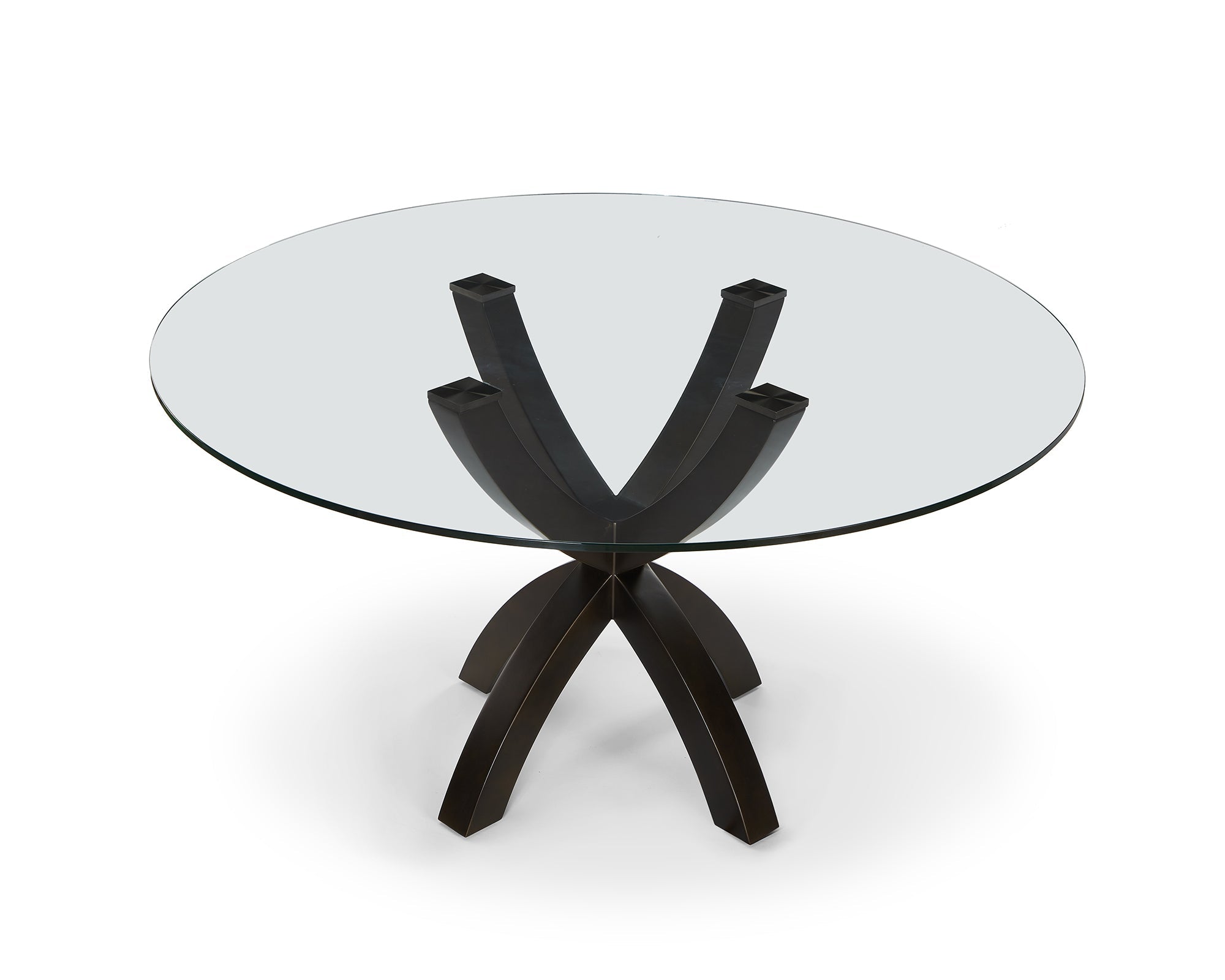 Malone Dining Table - Industrial Brown/Glass