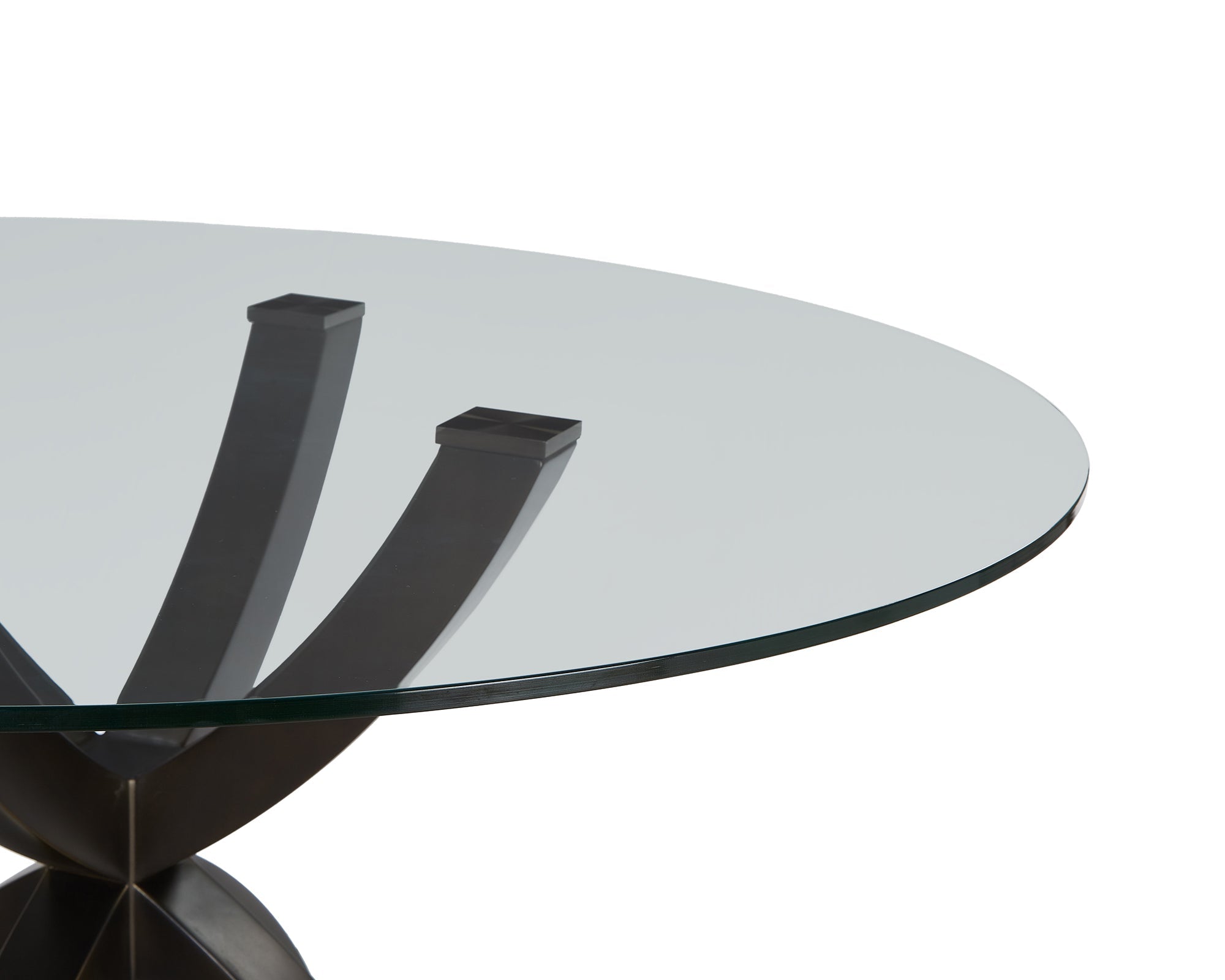 Malone Dining Table - Industrial Brown/Glass