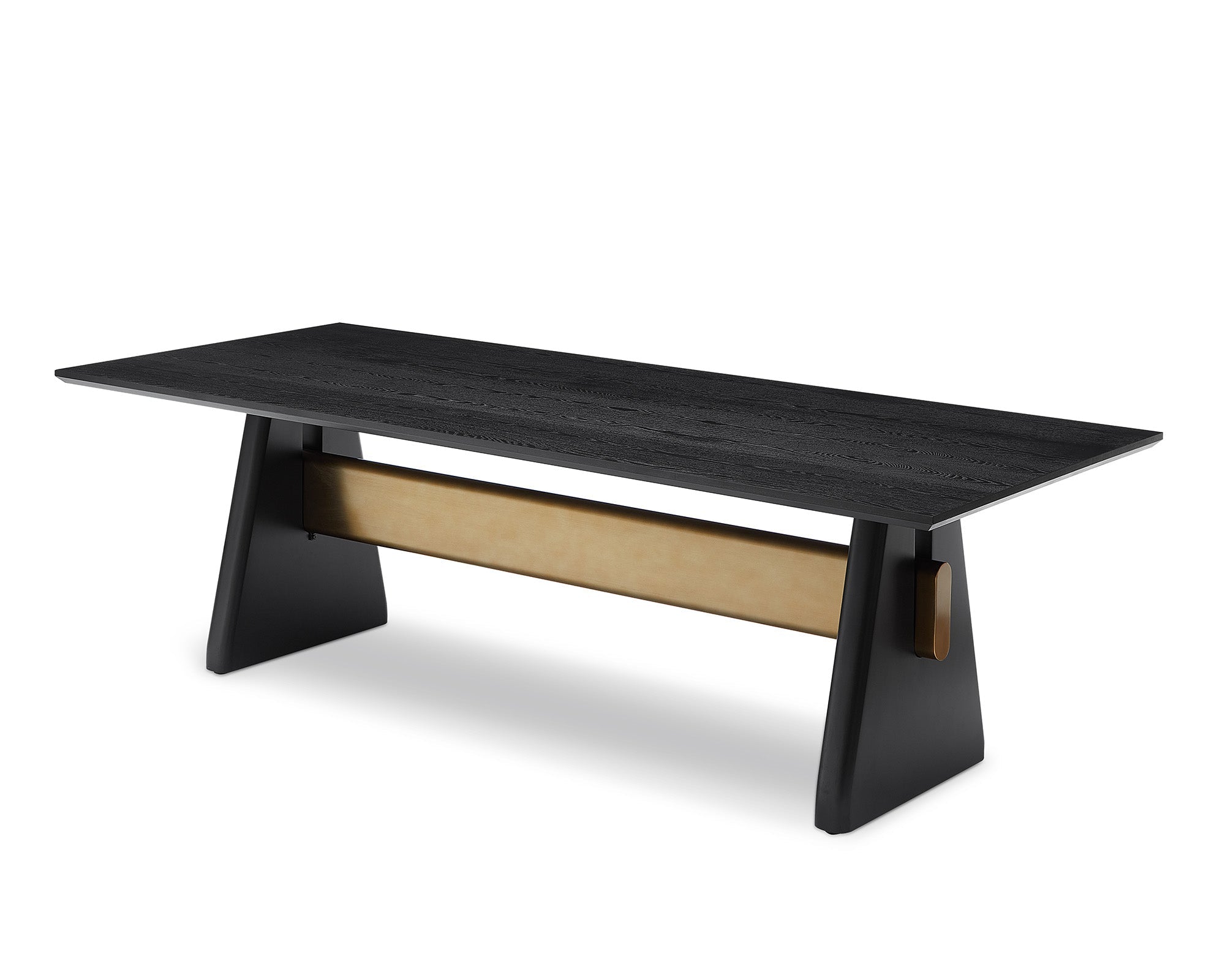Walden Dining Table - Black Oak Veneer/Brushed Brass