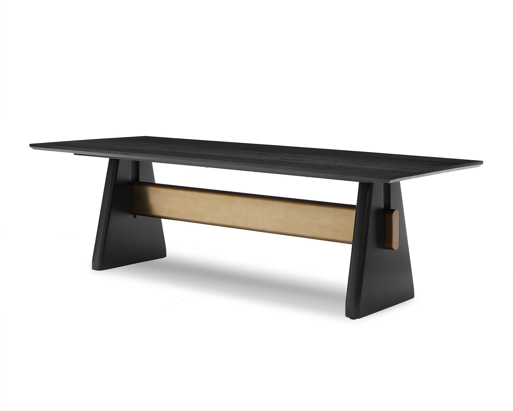 Walden Dining Table - Black Oak Veneer/Brushed Brass