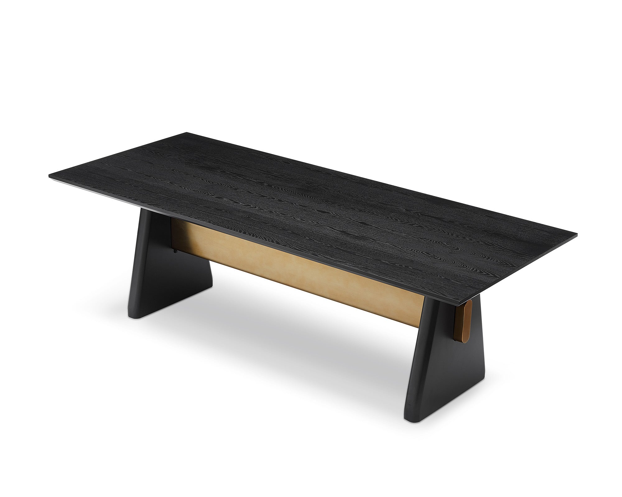 Walden Dining Table - Black Oak Veneer/Brushed Brass