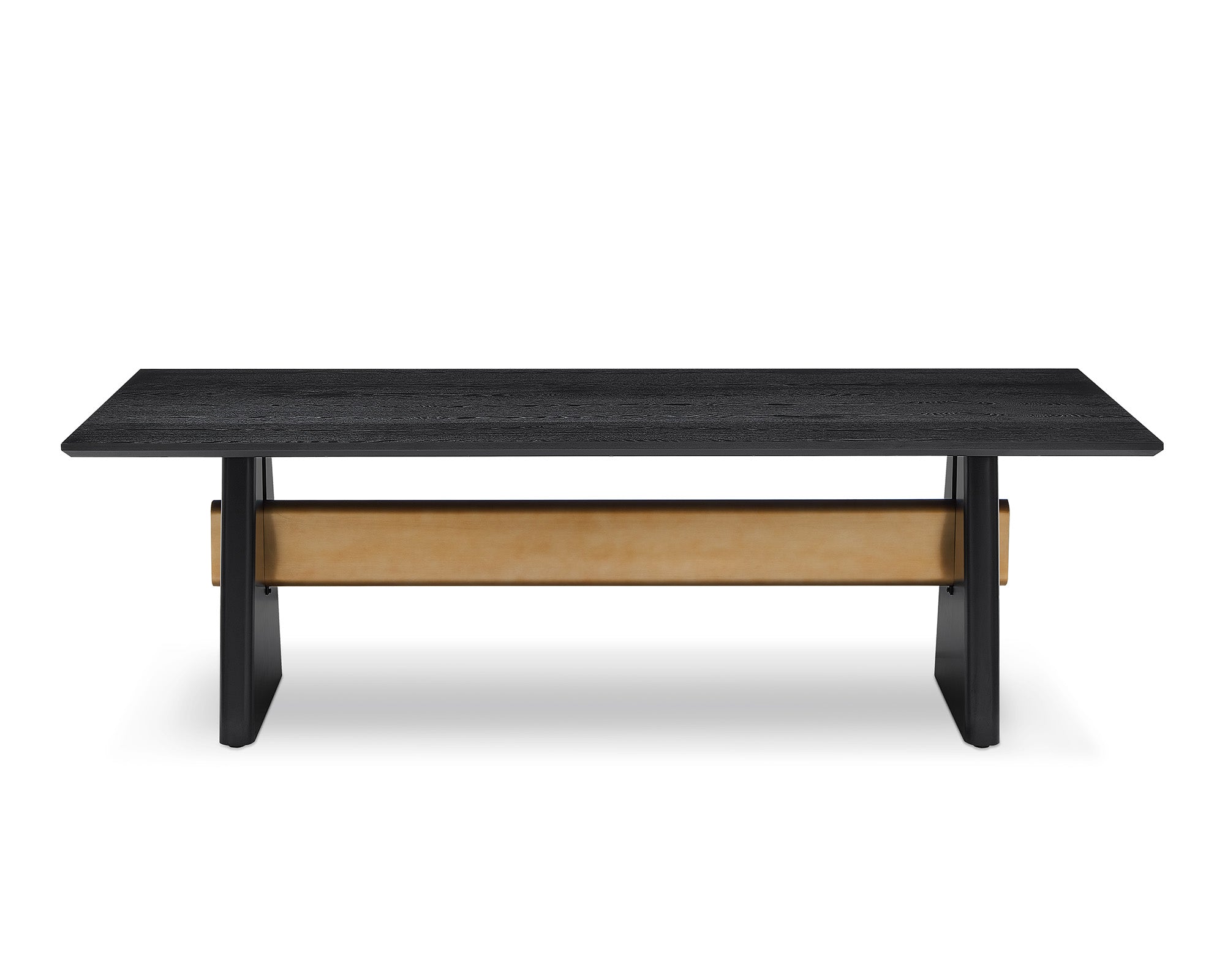 Walden Dining Table - Black Oak Veneer/Brushed Brass