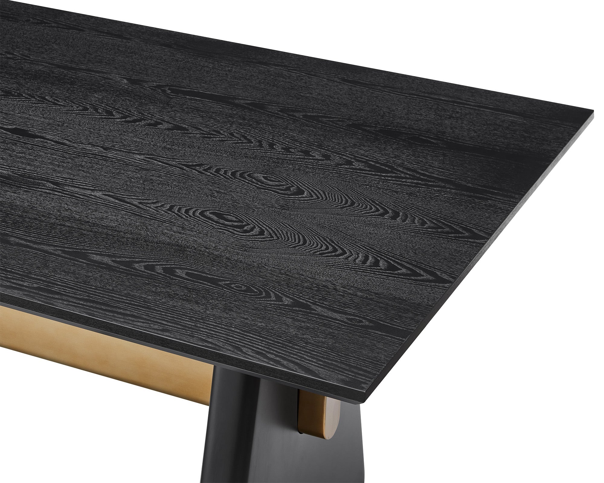 Walden Dining Table - Black Oak Veneer/Brushed Brass