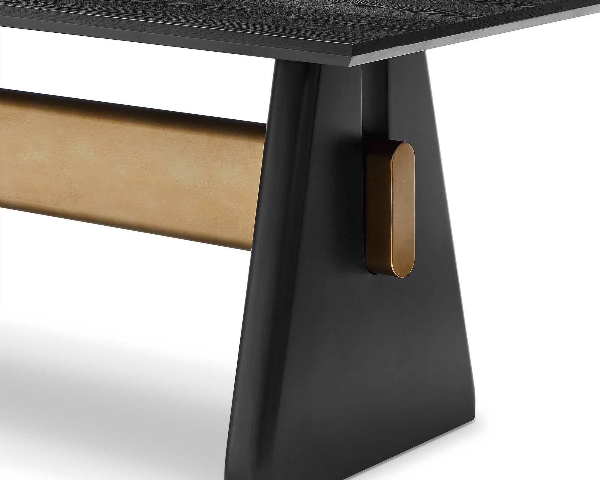 Walden Dining Table - Black Oak Veneer/Brushed Brass