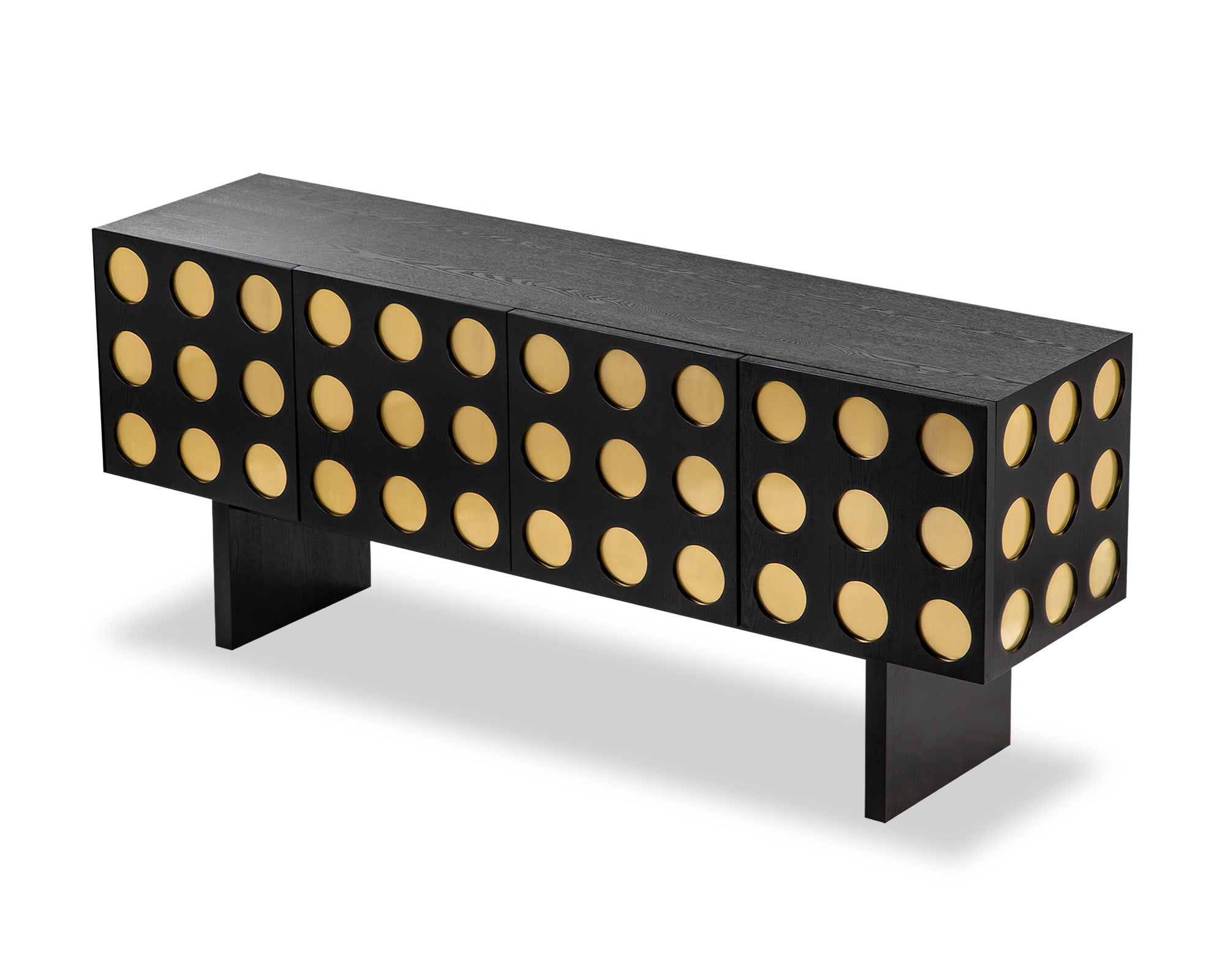 Montana Sideboard - Black Ash Wood and Brushed Brass