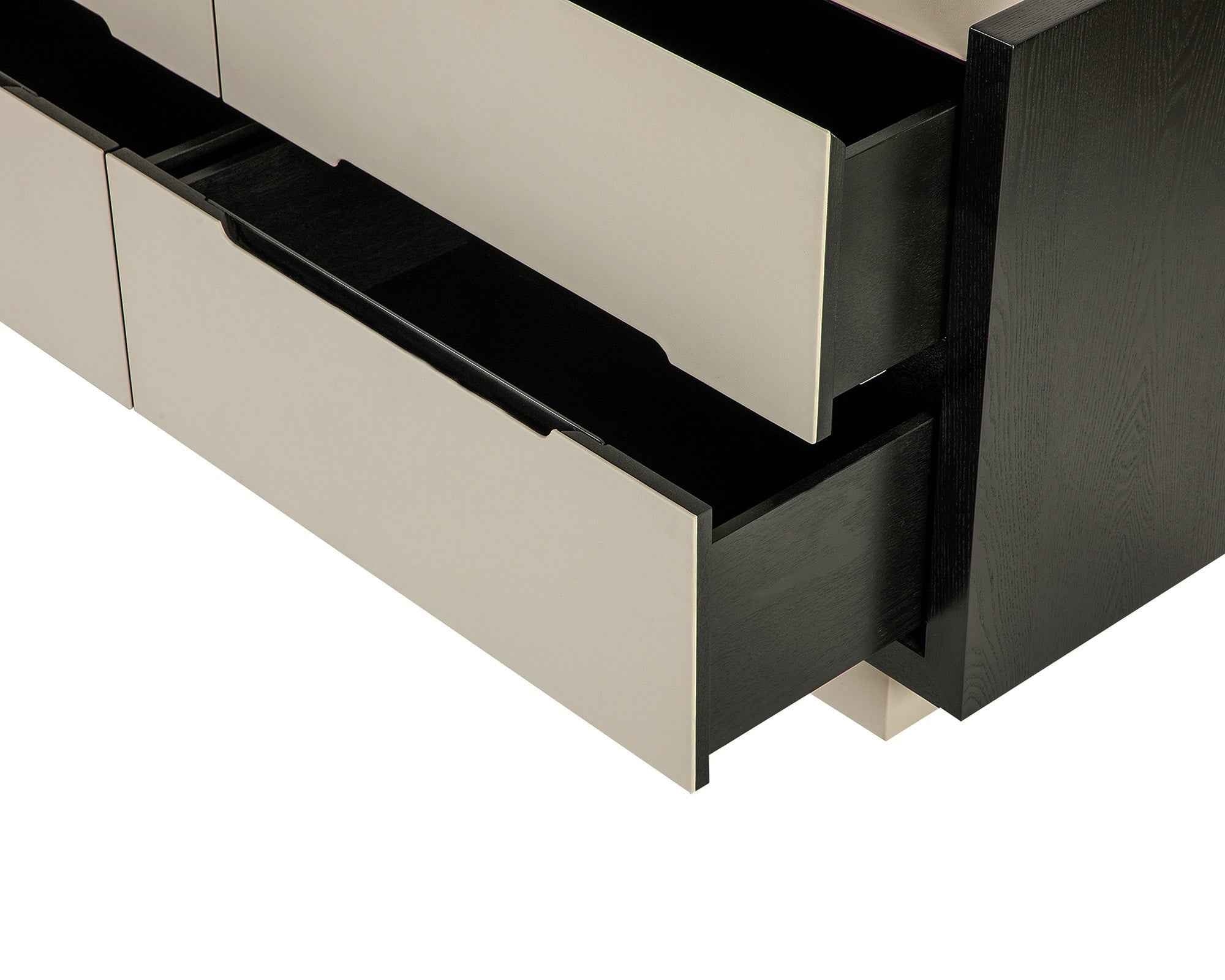 Antara Chest Of Drawers - Leather/Black Ash
