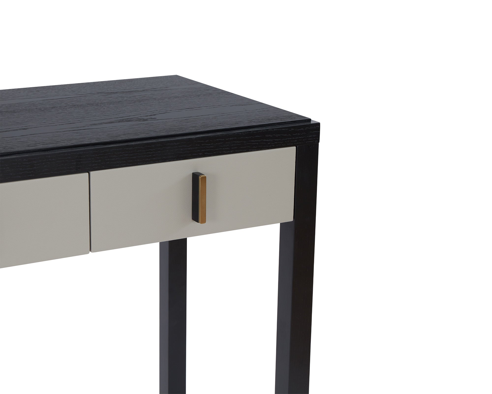 Garda Dressing Table - Wenge and Taupe Faux Leather