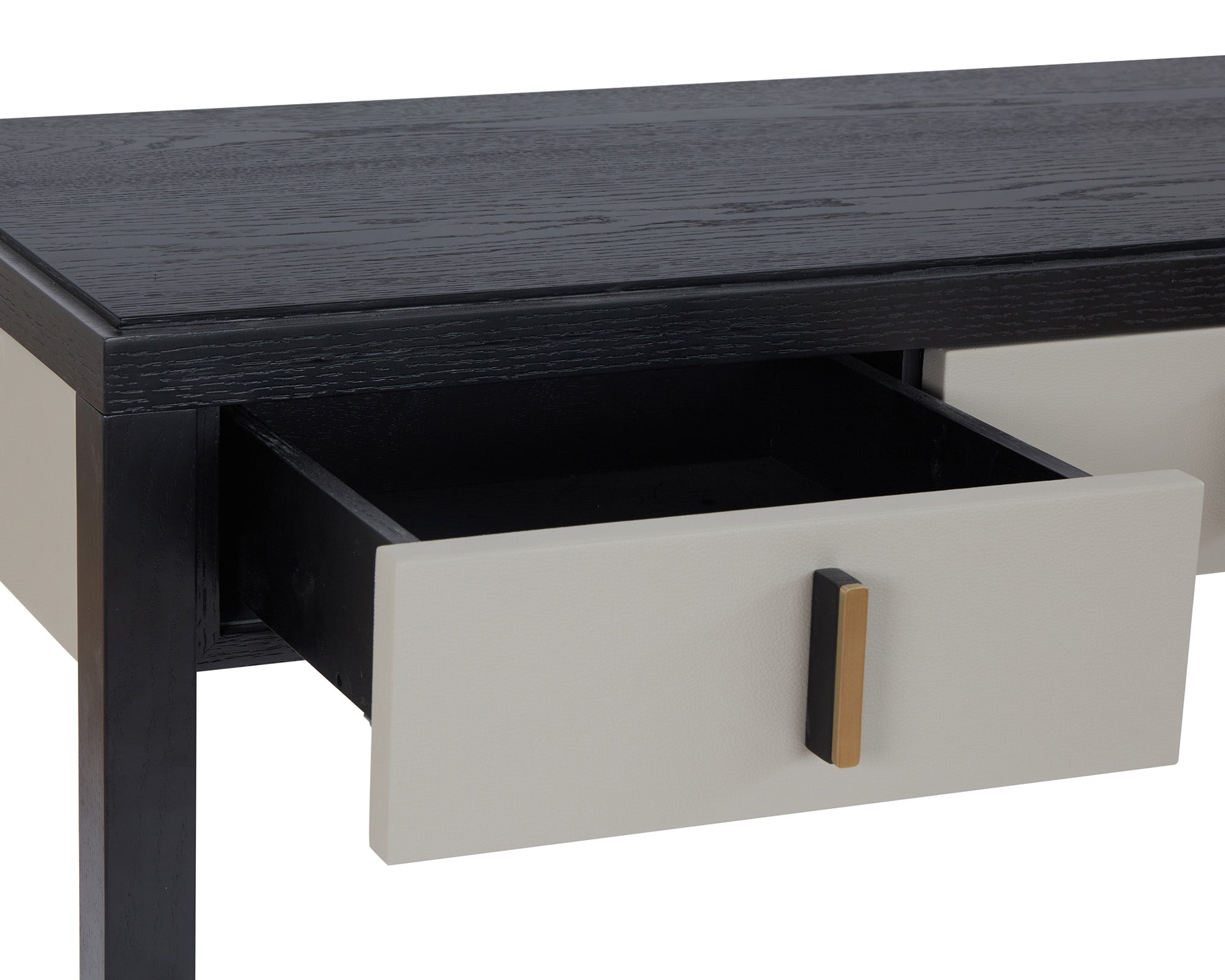 Garda Dressing Table - Wenge and Taupe Faux Leather