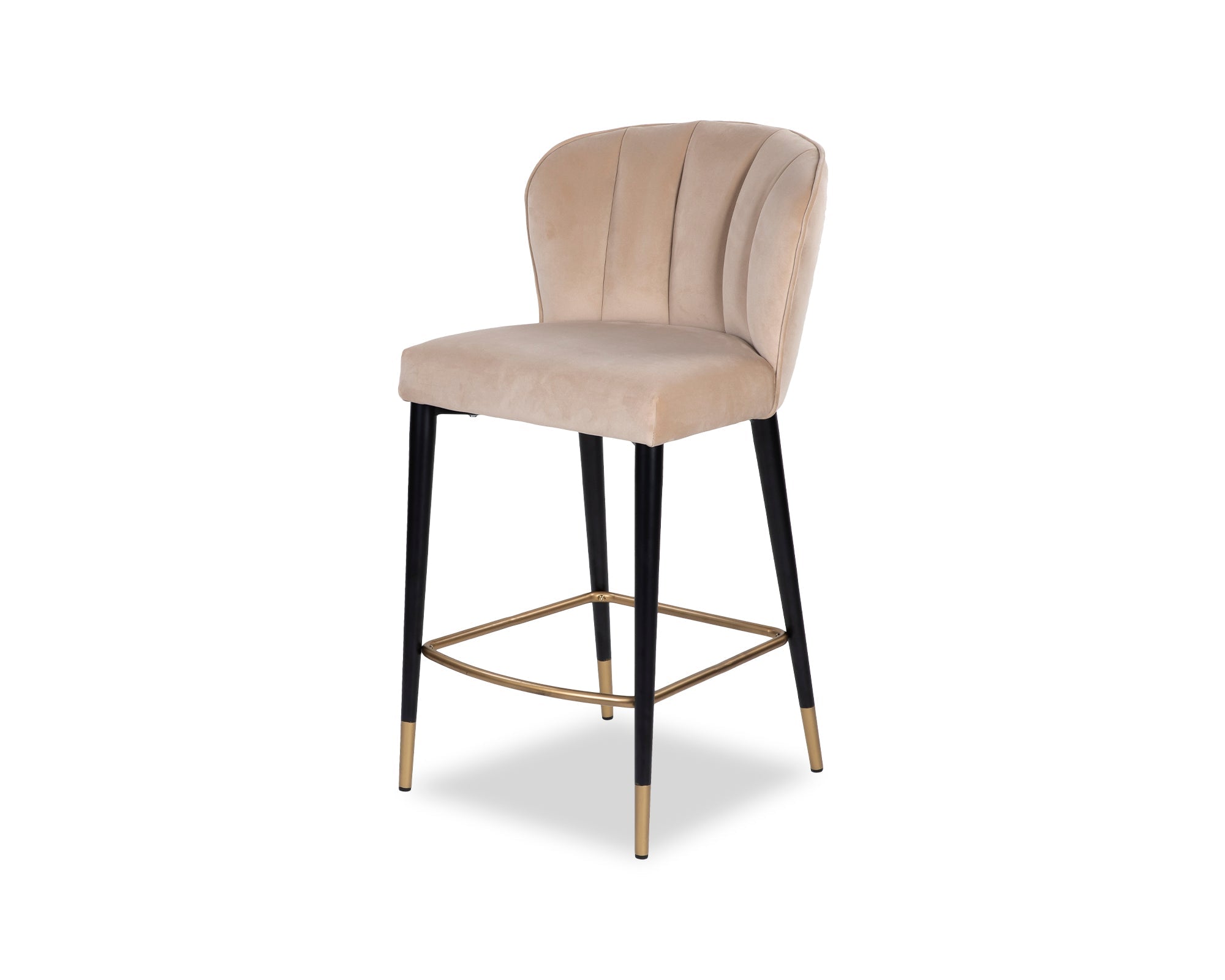 Maya Counter Stool - Kaster Mushroom Velvet