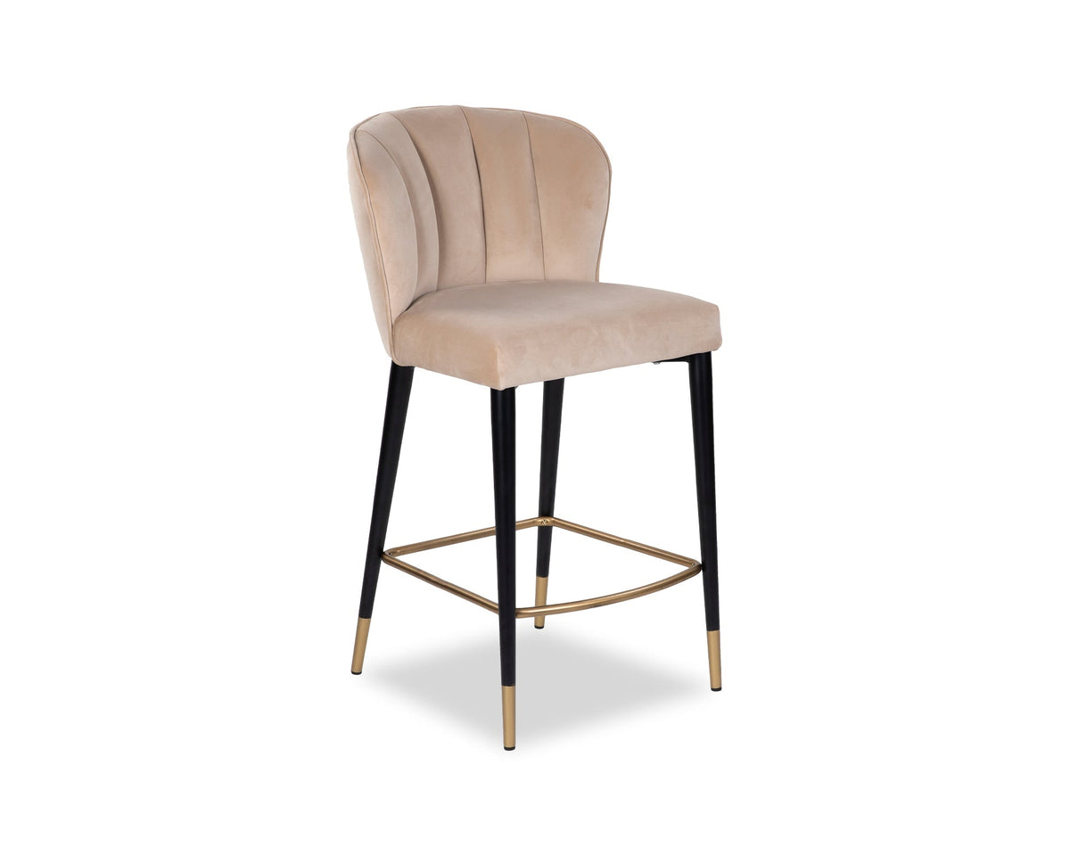 Maya Counter Stool - Kaster Mushroom Velvet