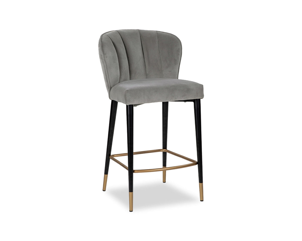 Maya Counter Stool - Kaster II Anchor Grey Velvet