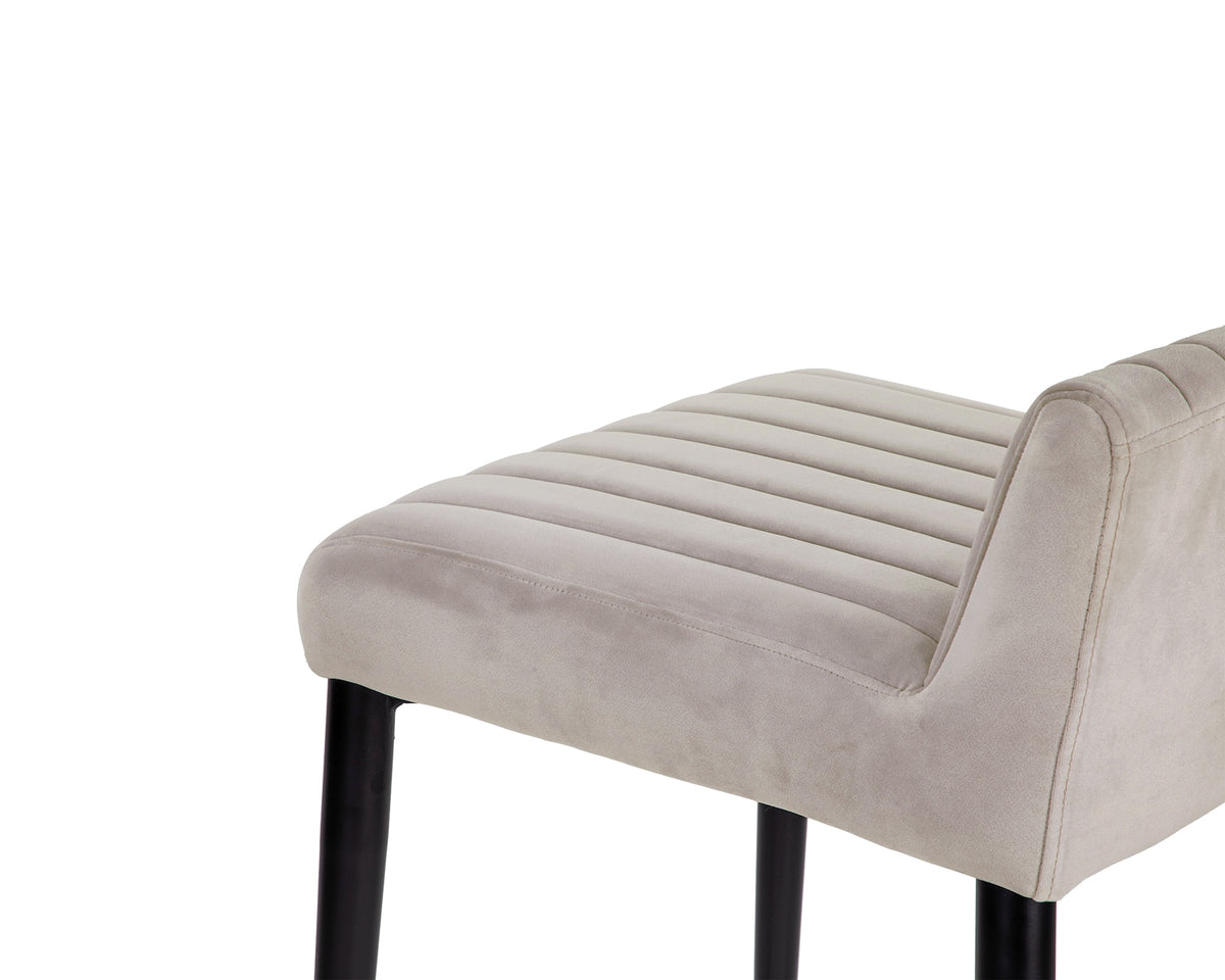 Coltrane Bar Stool - Megan Light Grey Velvet