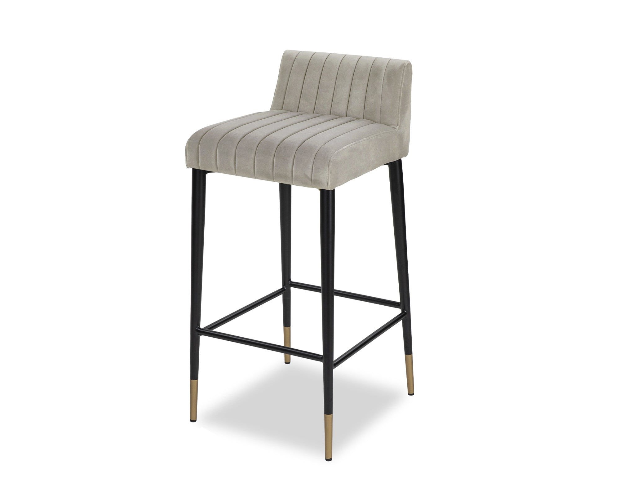 Coltrane Bar Stool - Megan Light Grey Velvet
