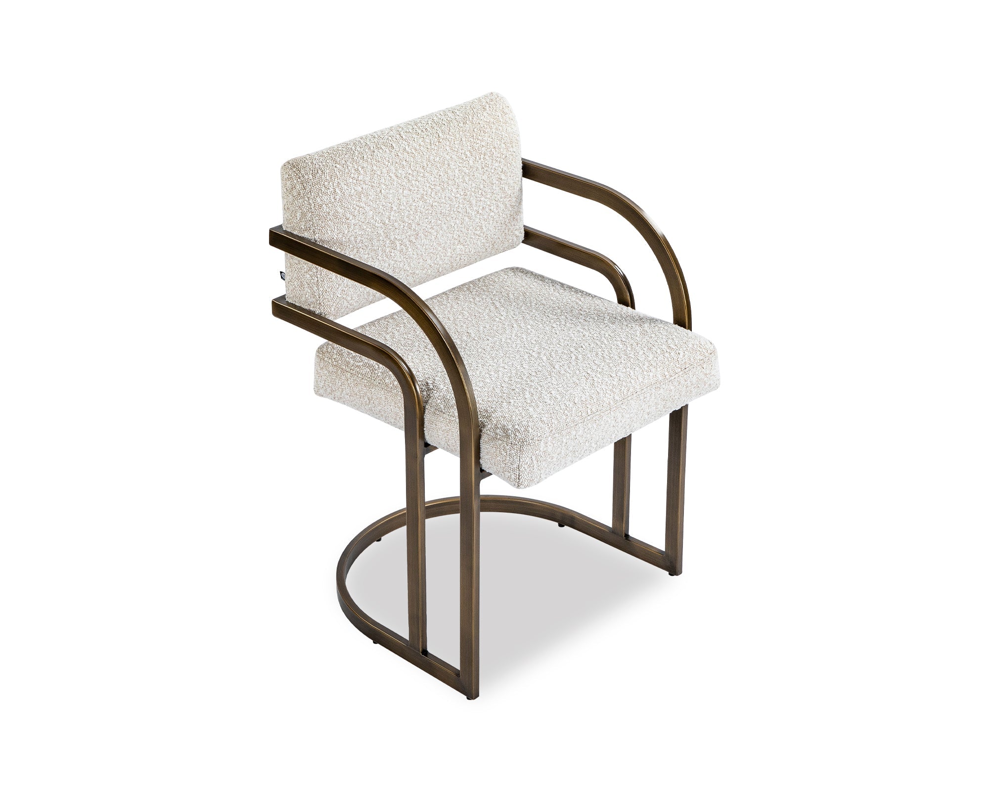 Dylan Dining Chair - Boucle Sand, Antique Bronze