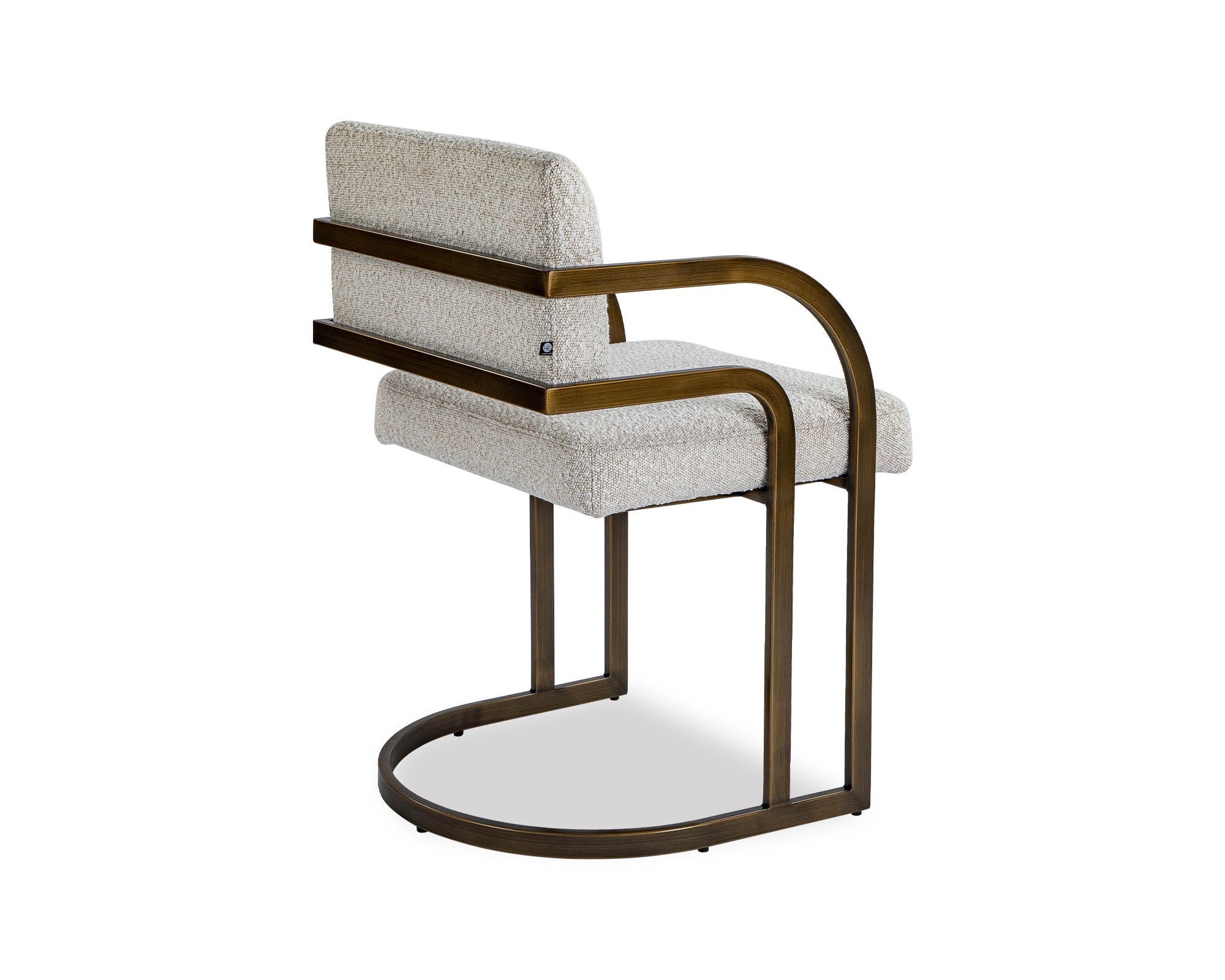 Dylan Dining Chair - Boucle Sand, Antique Bronze