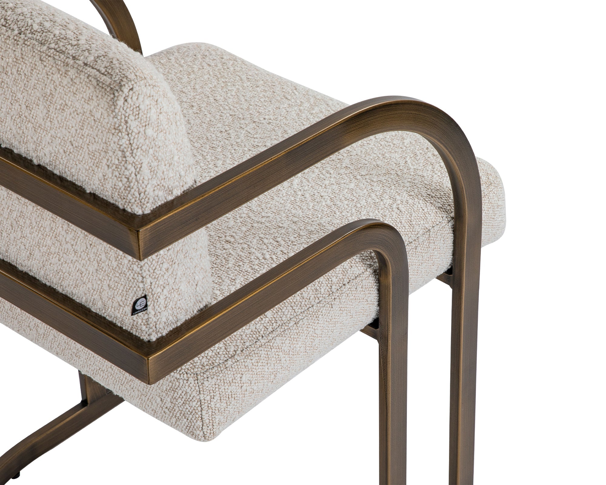 Dylan Dining Chair - Boucle Sand, Antique Bronze