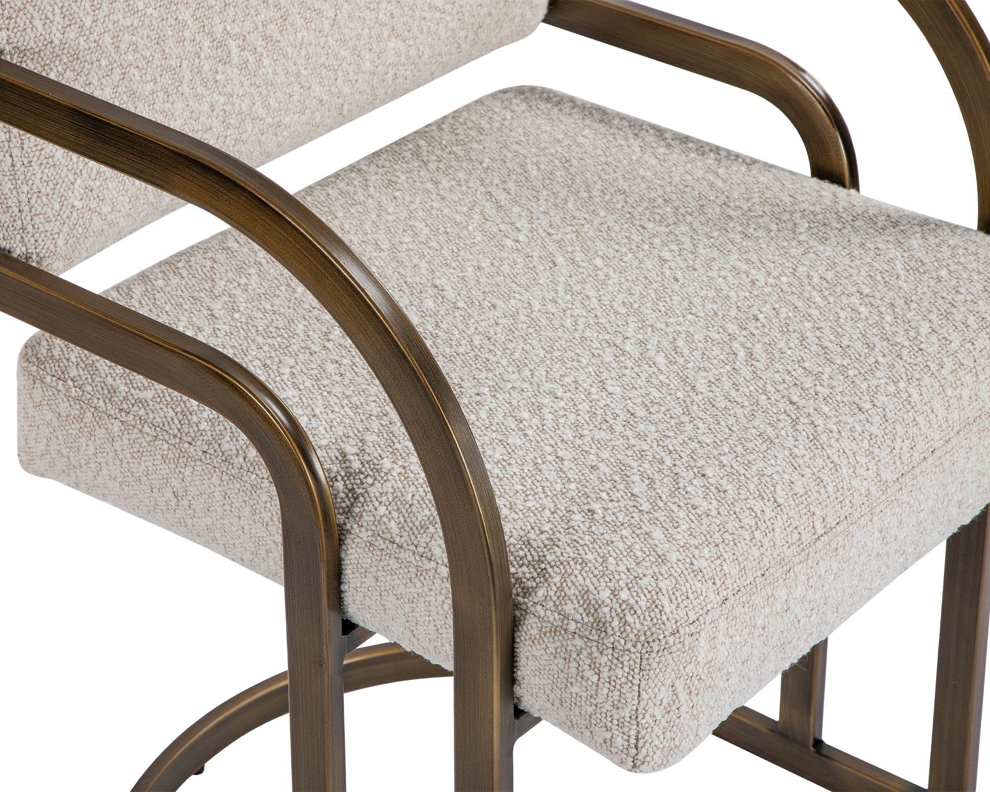 Dylan Dining Chair - Boucle Sand, Antique Bronze