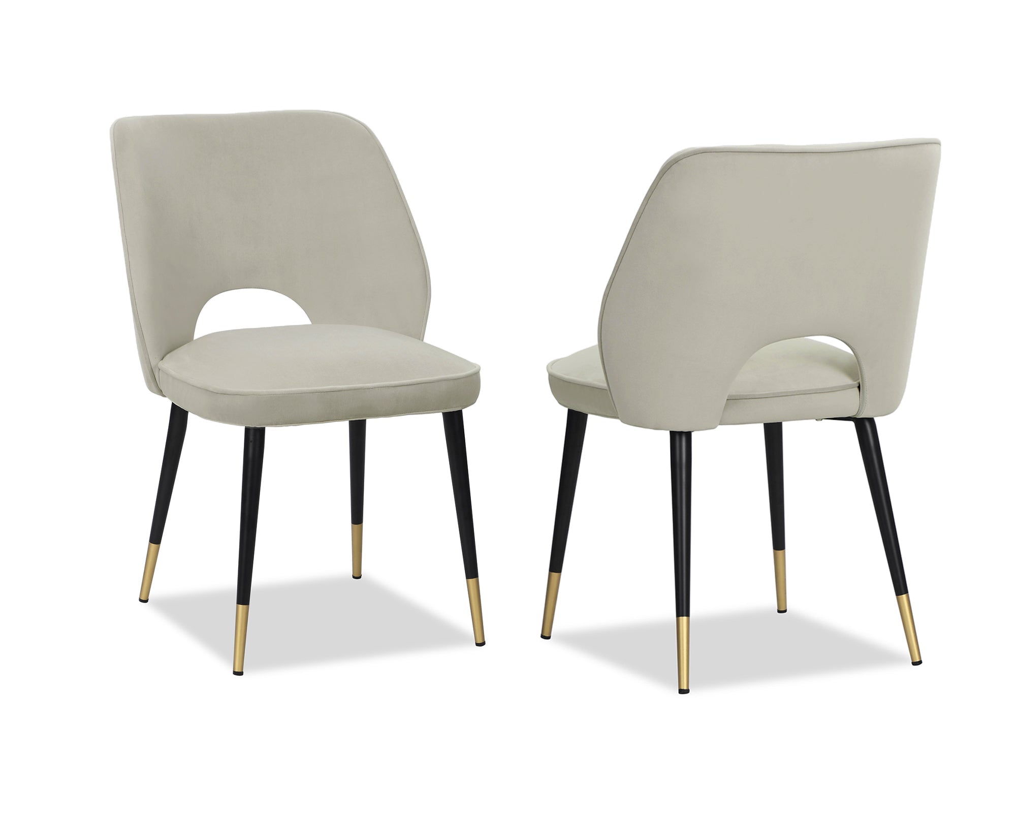 Jagger Dining Chair (set of 2) - Megan Light Grey Velvet