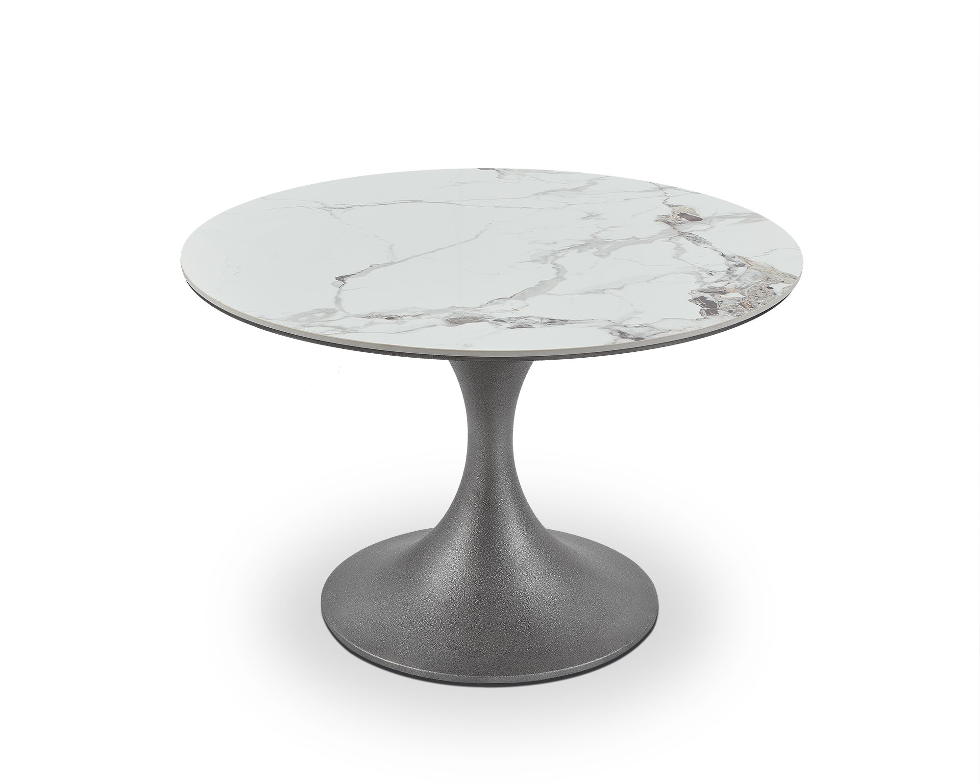 Stella Dining Table - Plata White Marble Effect & Patina Antique Silver