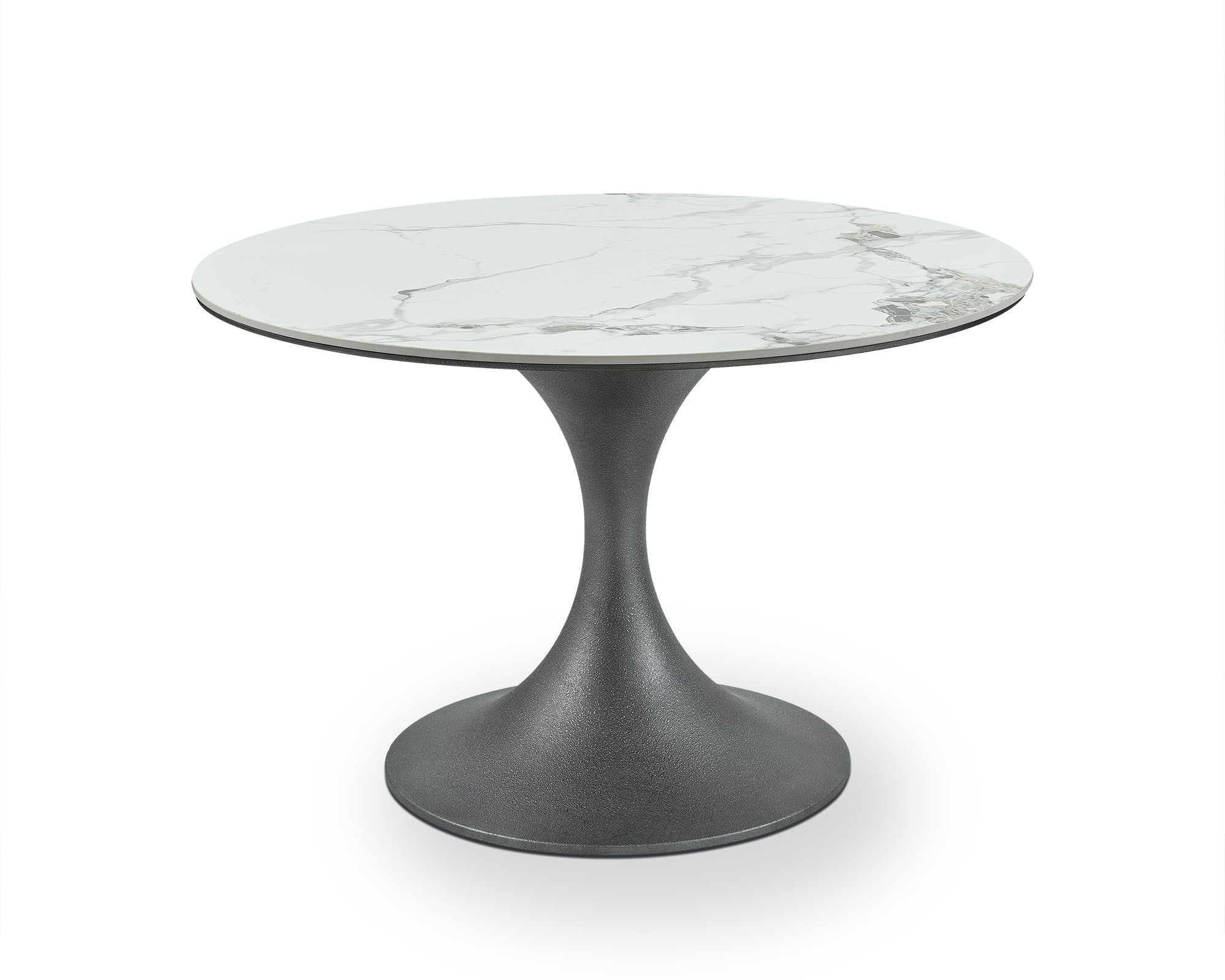 Stella Dining Table - Plata White Marble Effect & Patina Antique Silver