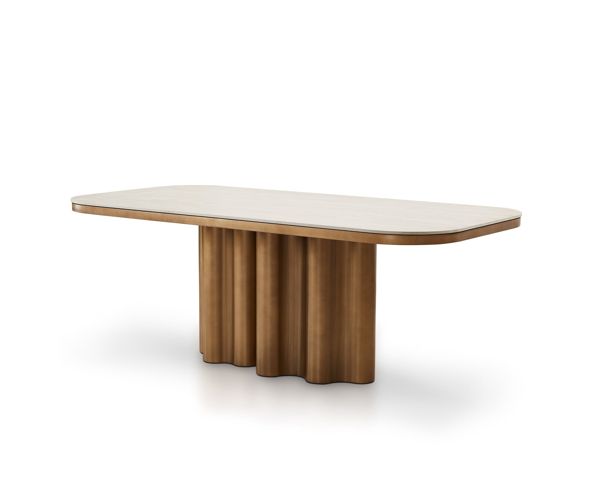 Corinthian Dining Table - Travertine Marble Effect