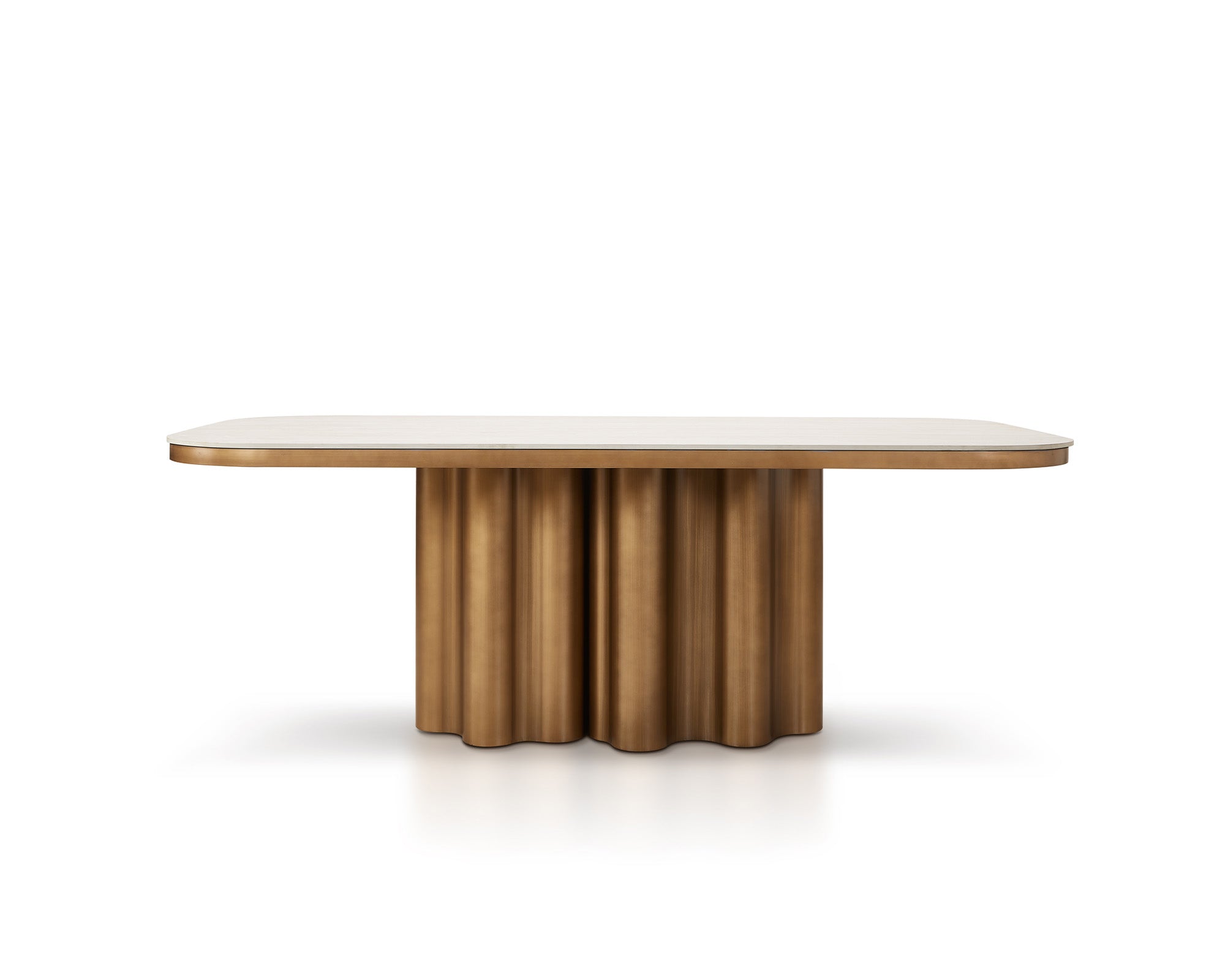 Corinthian Dining Table - Travertine Marble Effect