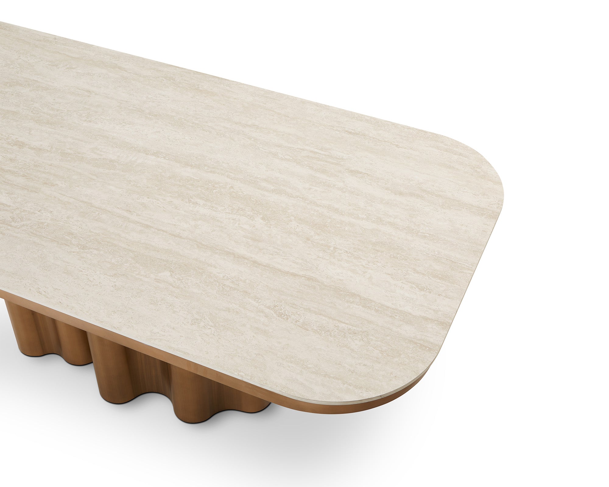Corinthian Dining Table - Travertine Marble Effect