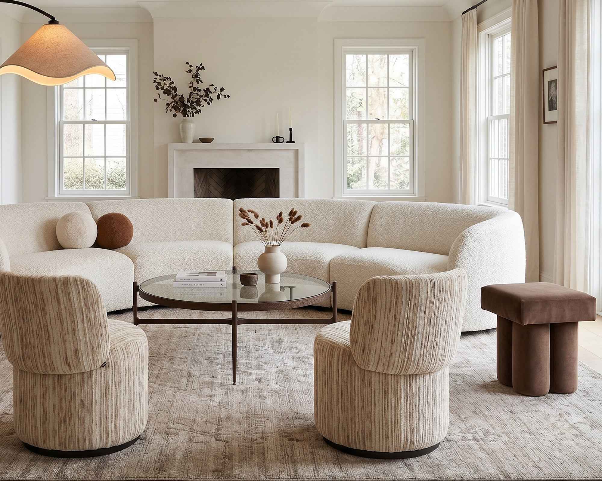Aura Swivel Occasional Chair - Windsor Beige & Matt Black