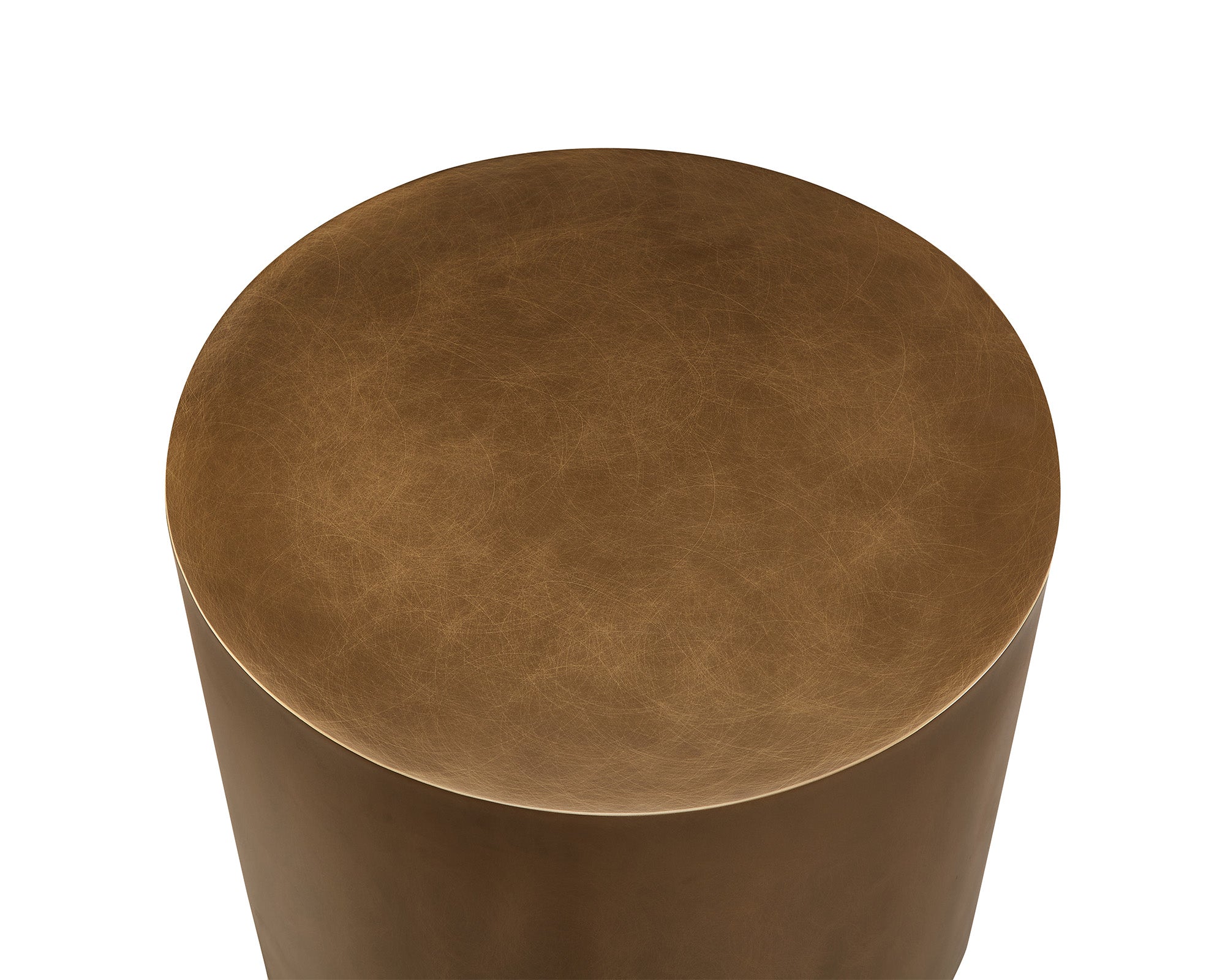 Aldo Side Table - Steel Hairline Bronze, Satin Black Base