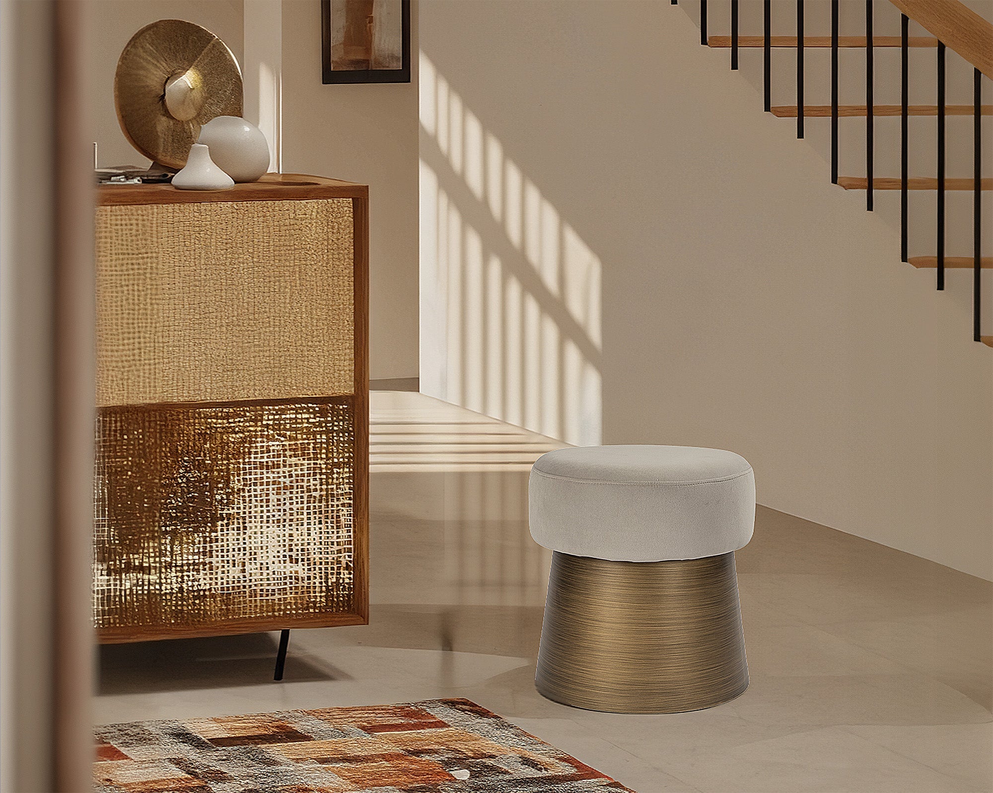 Cyrus Stool - Megan Light Grey