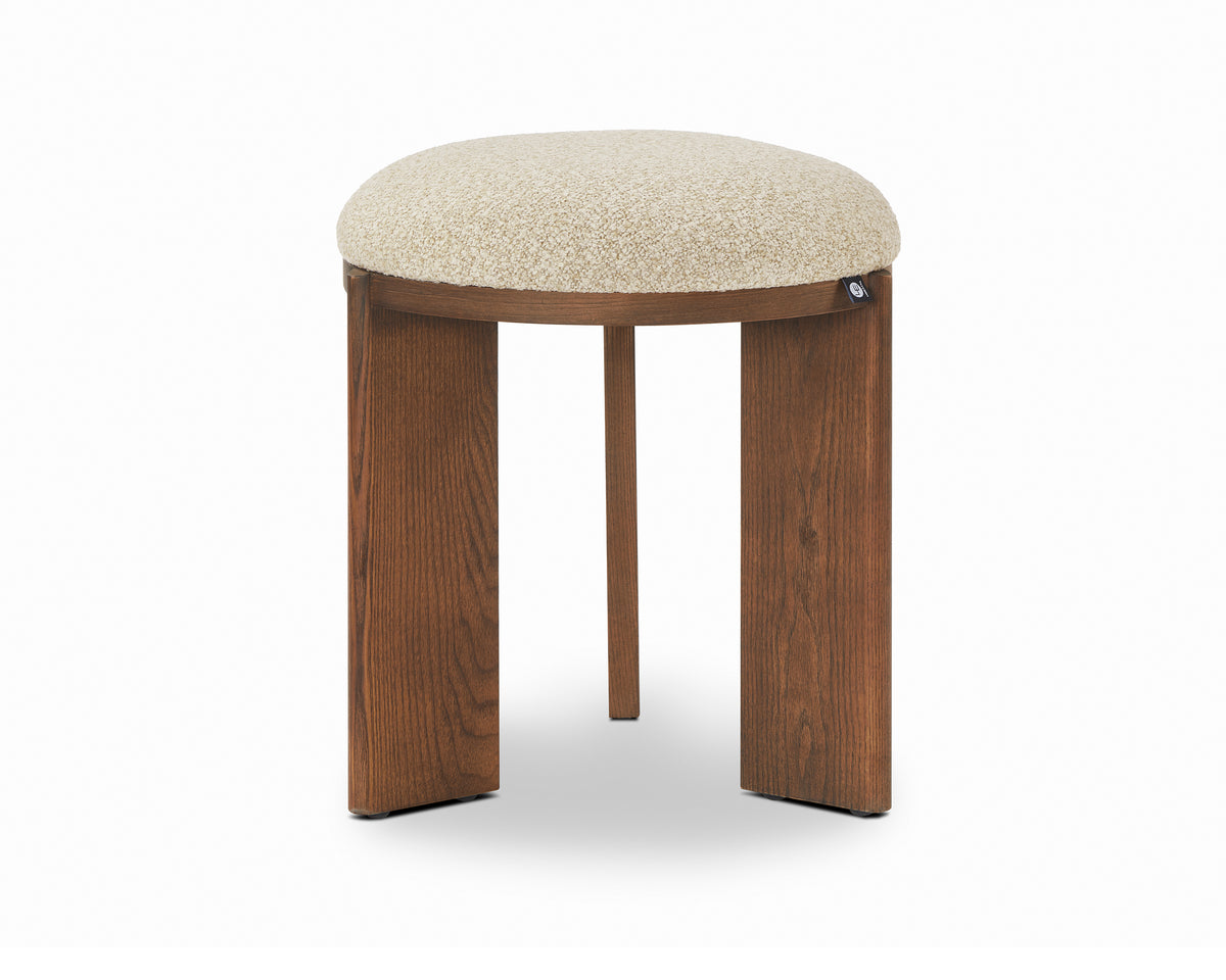 Lia Foot Stool - Capella Sand & Brushed Brown
