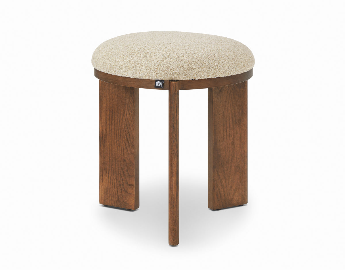 Lia Foot Stool - Capella Sand & Brushed Brown