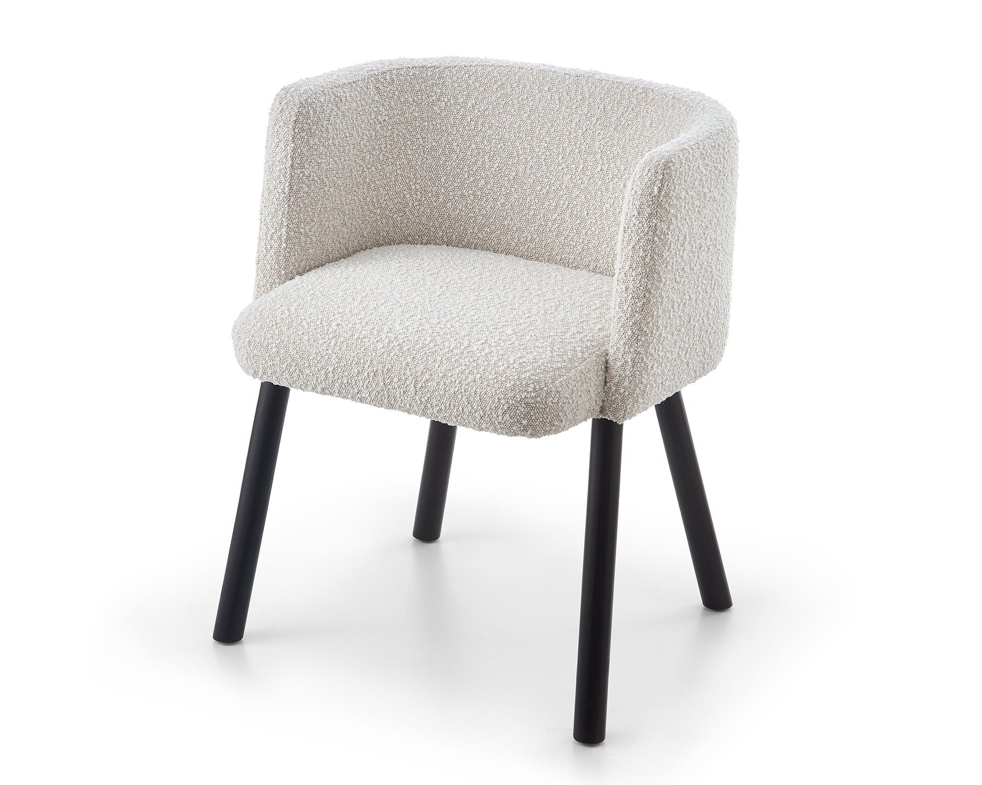 Ethis Dining Chair - Boucle Sand/Matt Black