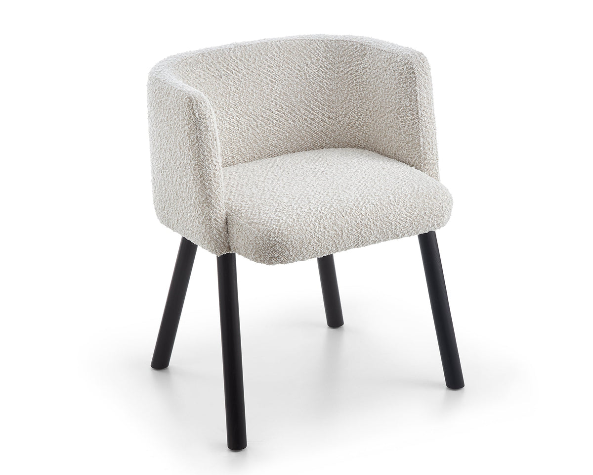 Ethis Dining Chair - Boucle Sand/Matt Black