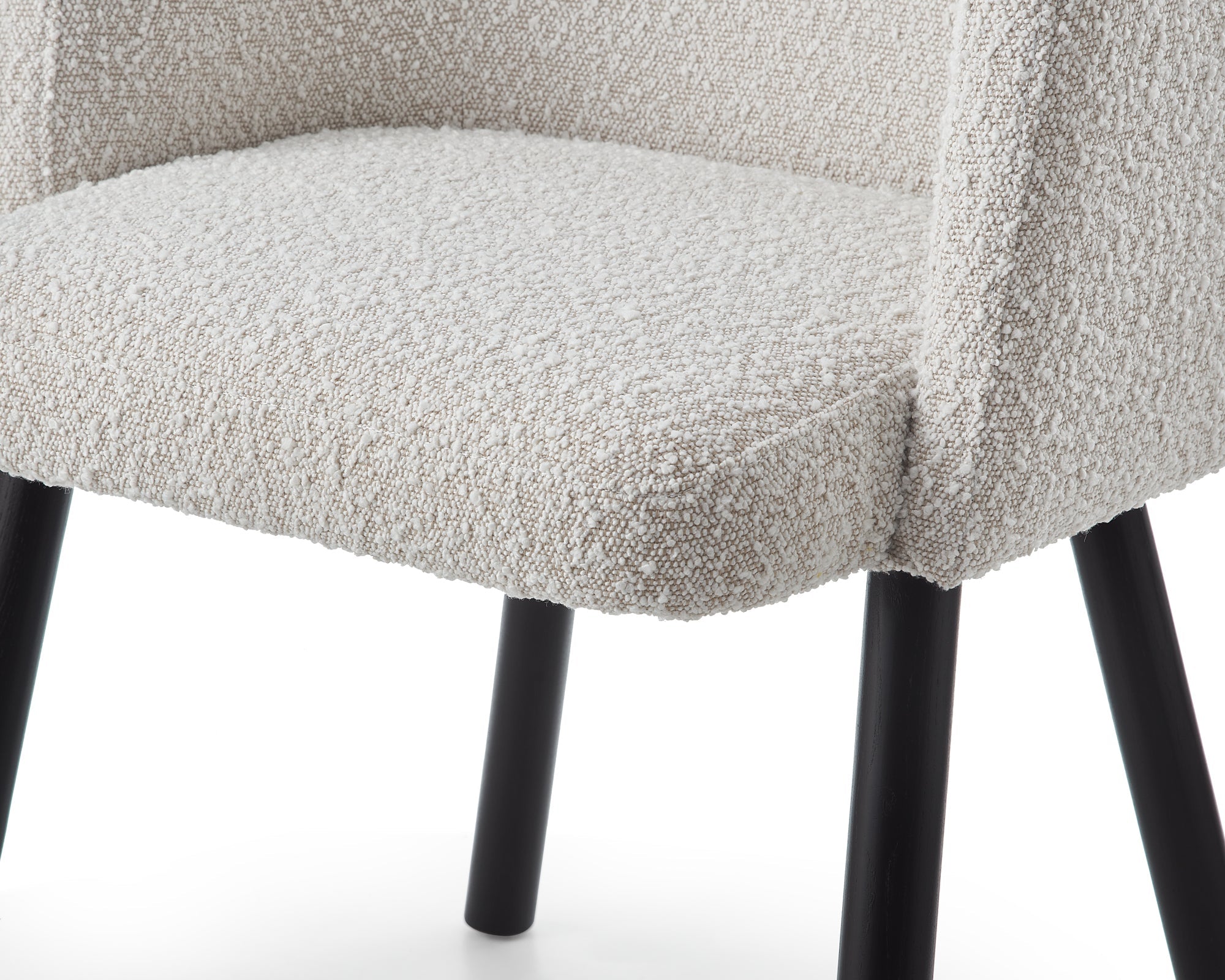 Ethis Dining Chair - Boucle Sand/Matt Black