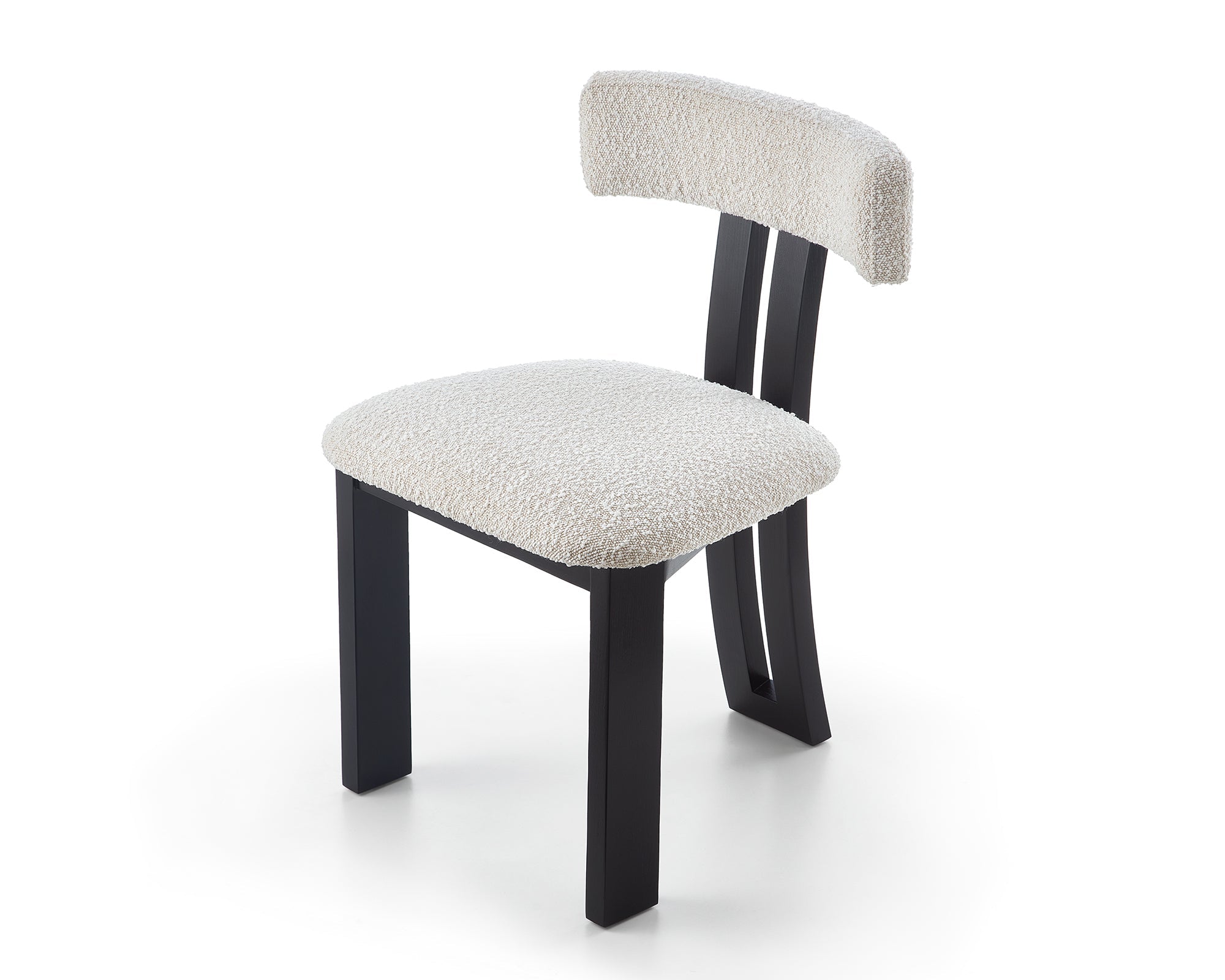 Tauron Dining Chair - Boucle Sand/Matt Black