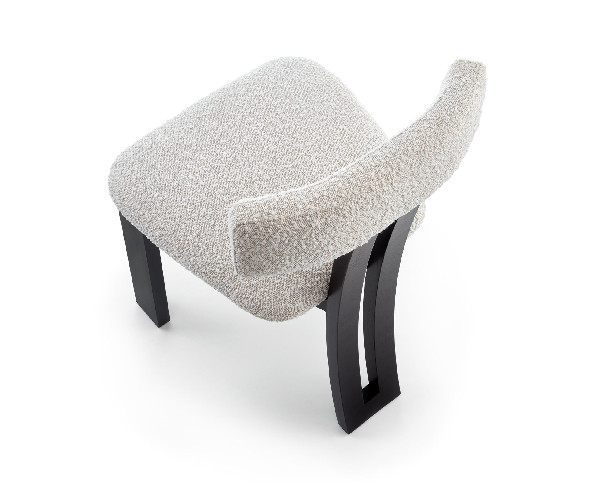 Tauron Dining Chair - Boucle Sand/Matt Black