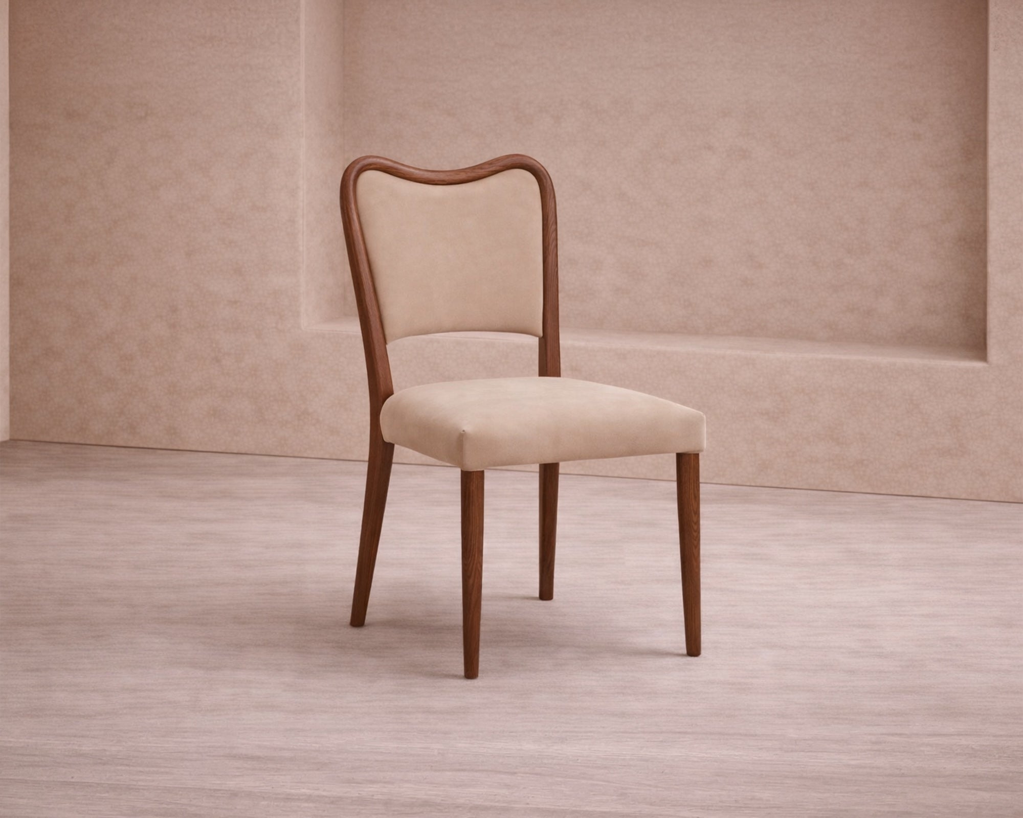 Adelaide Dining Chair - Hopper Desert & Brushed Brown Wood