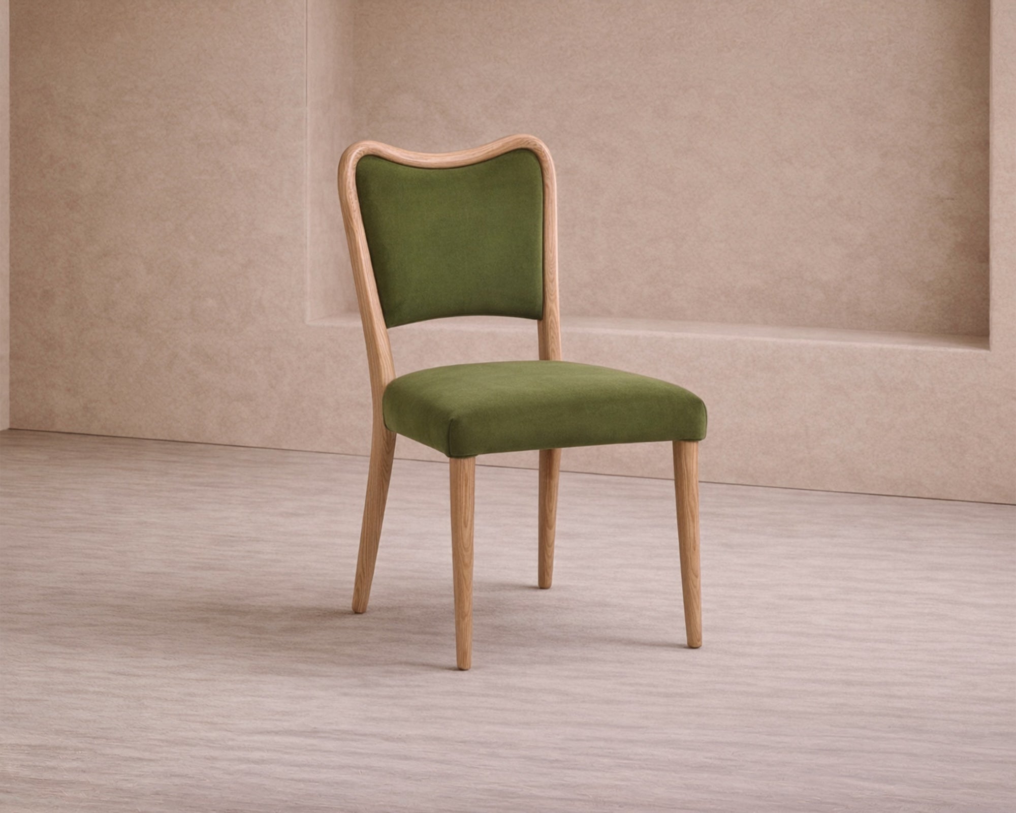 Adelaide Dining Chair - Kaster II Olive & Brushed Natural Wood