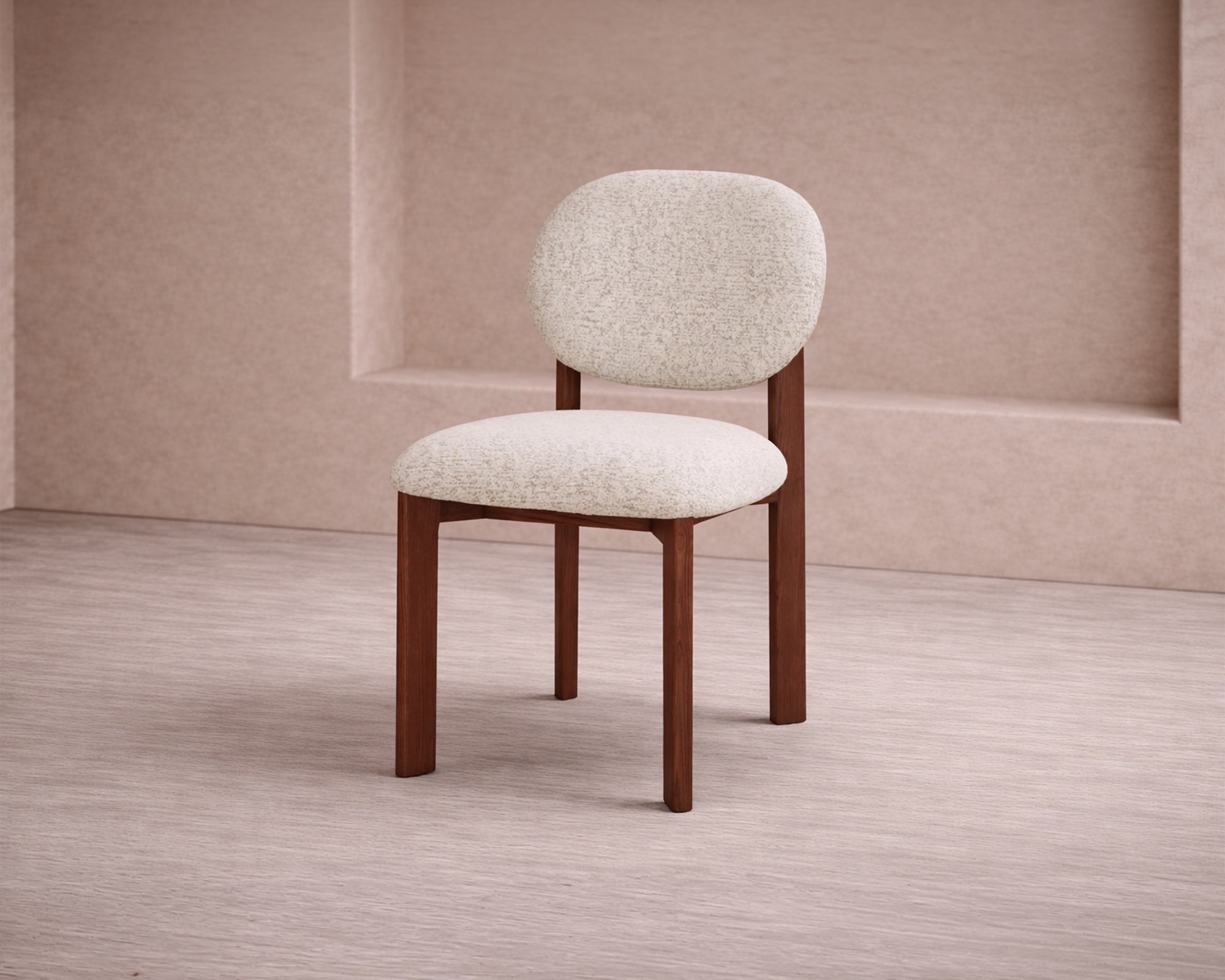 Orbit Dining Chair - Ripley Grav & Brushed Brown Wood