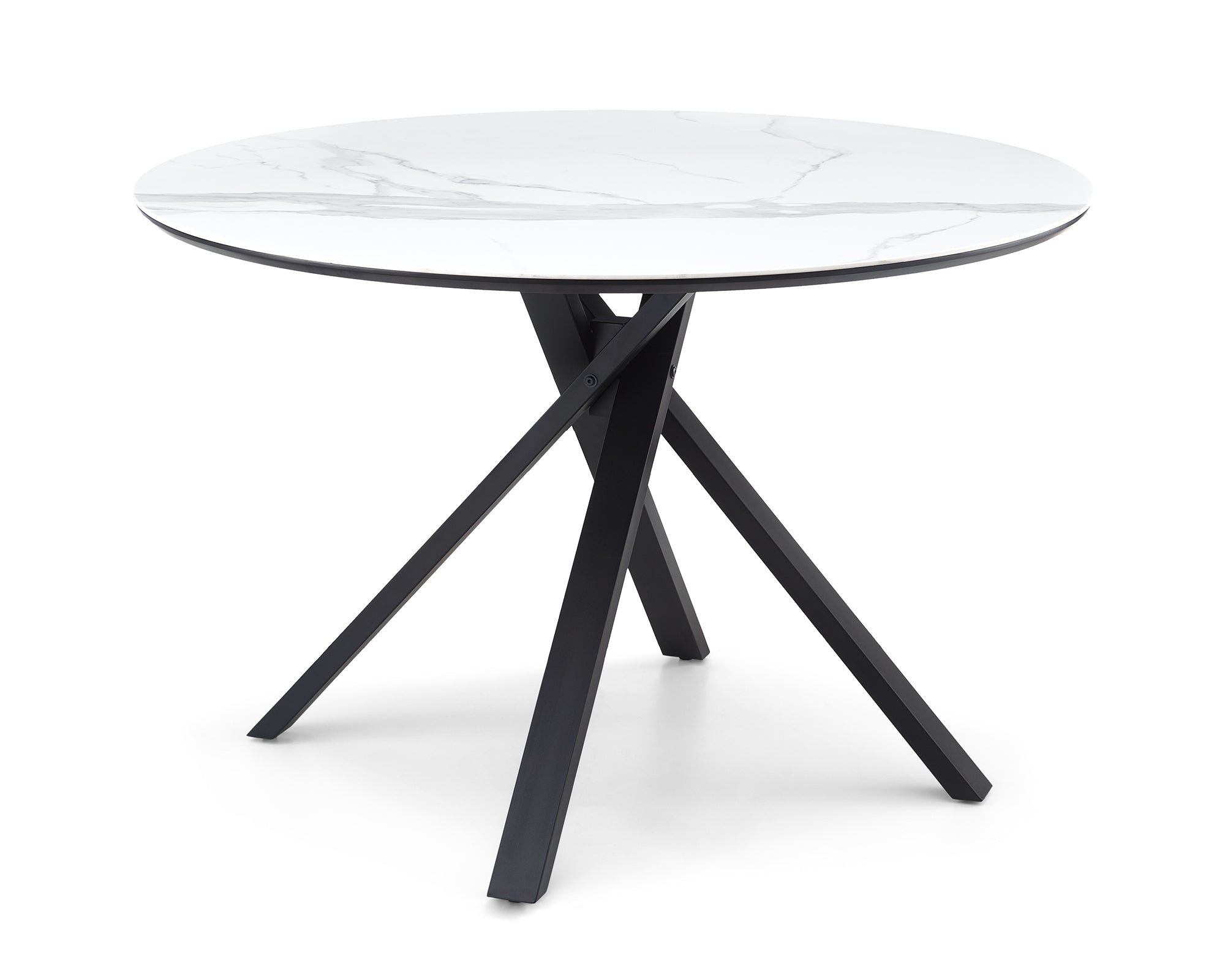 Aston Dining Table - White Ceramic/Matt Black