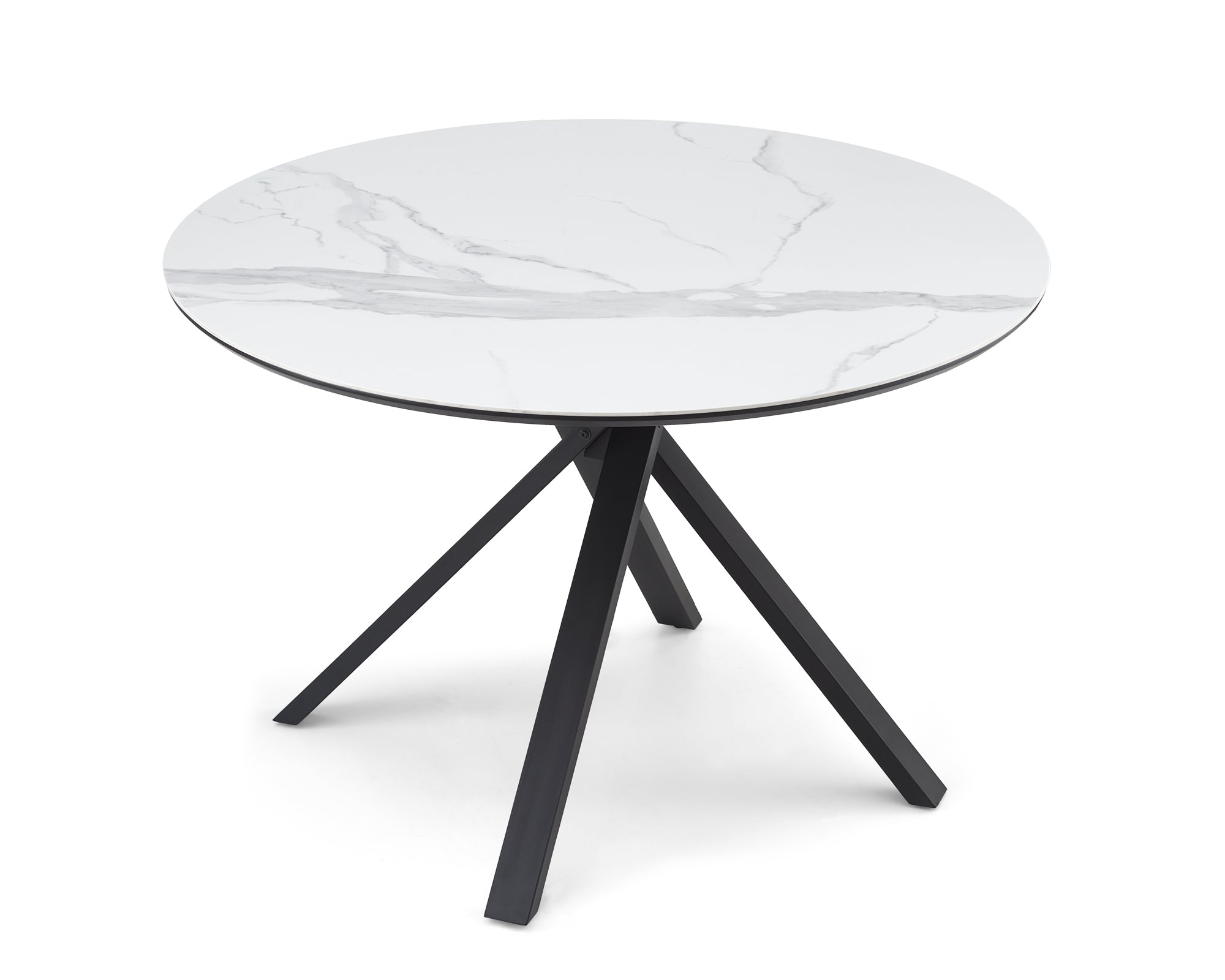 Aston Dining Table - White Ceramic/Matt Black