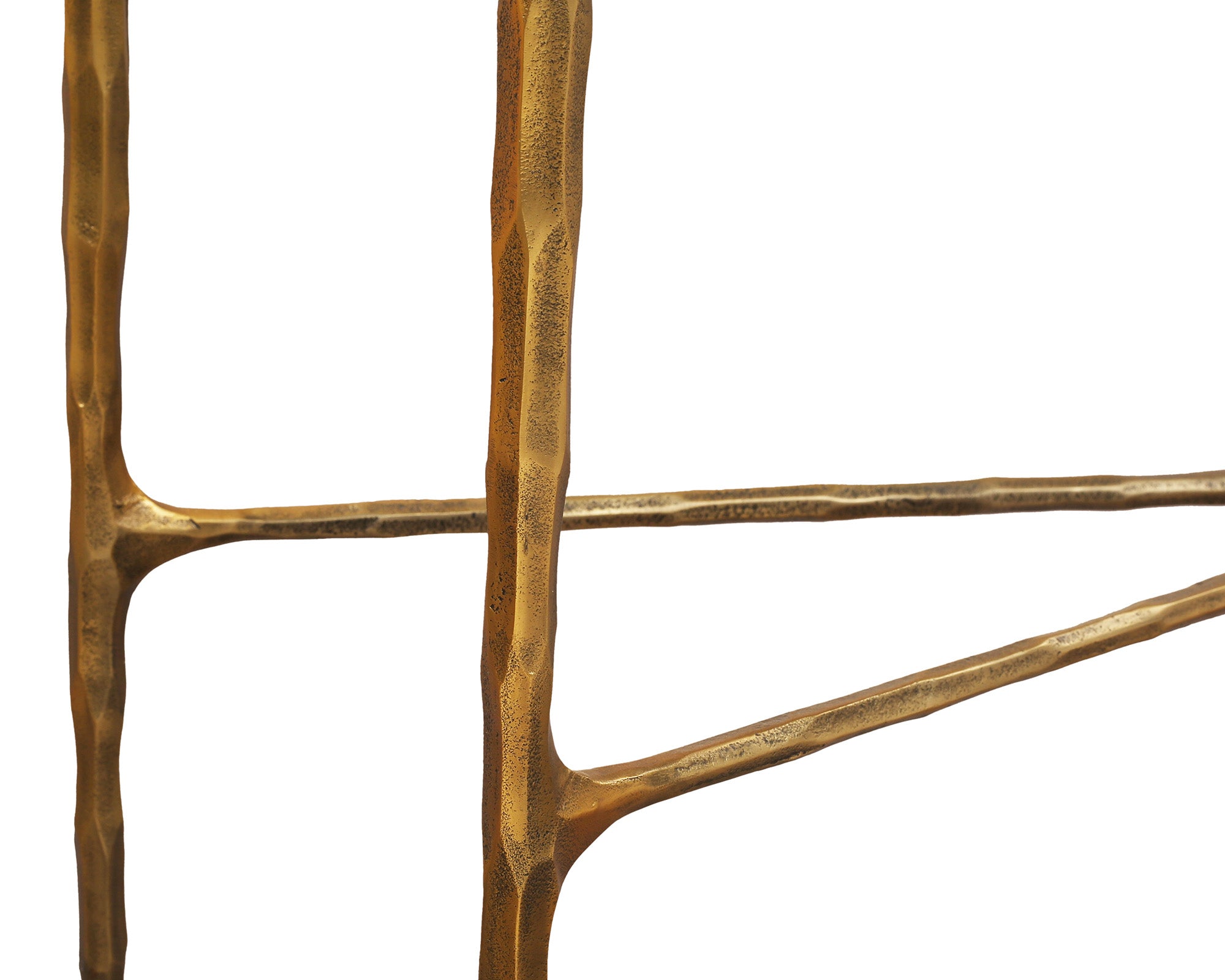 Cobra Console Table - Textured Antique Brass and Glass