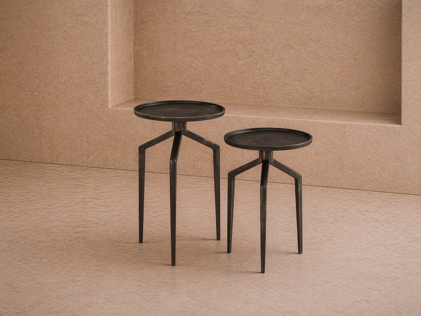 Spider Side Tables (set of 2) - Dark Bronze Metal