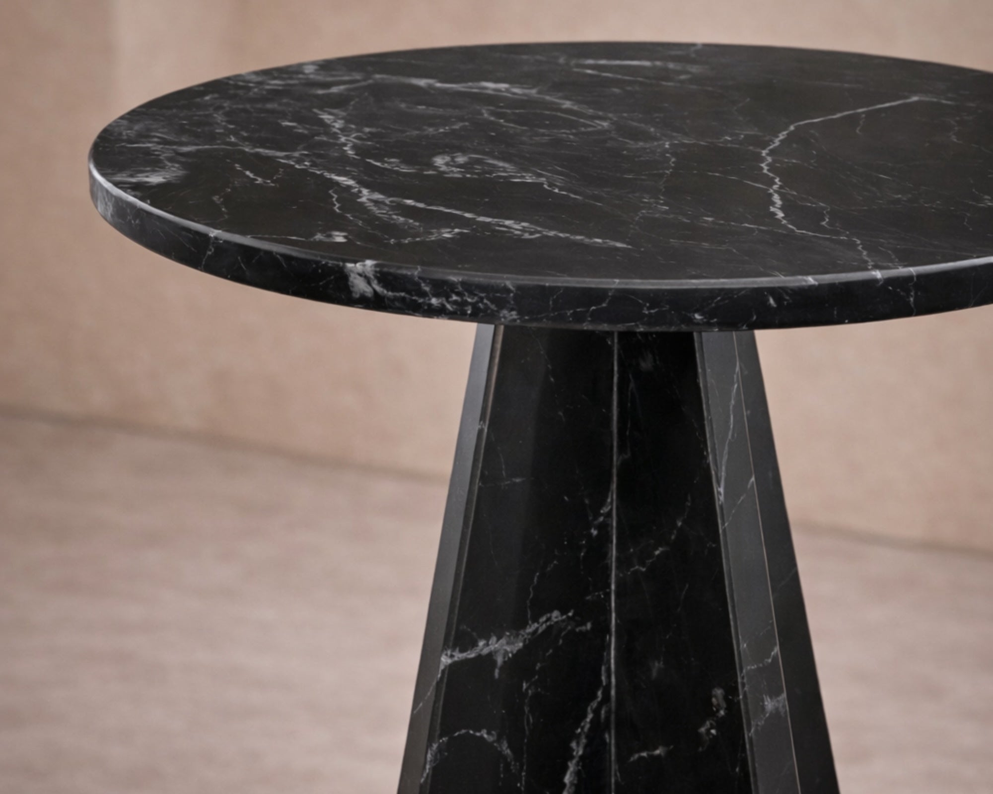 Rodes Side Table - Black Fantasy Marble