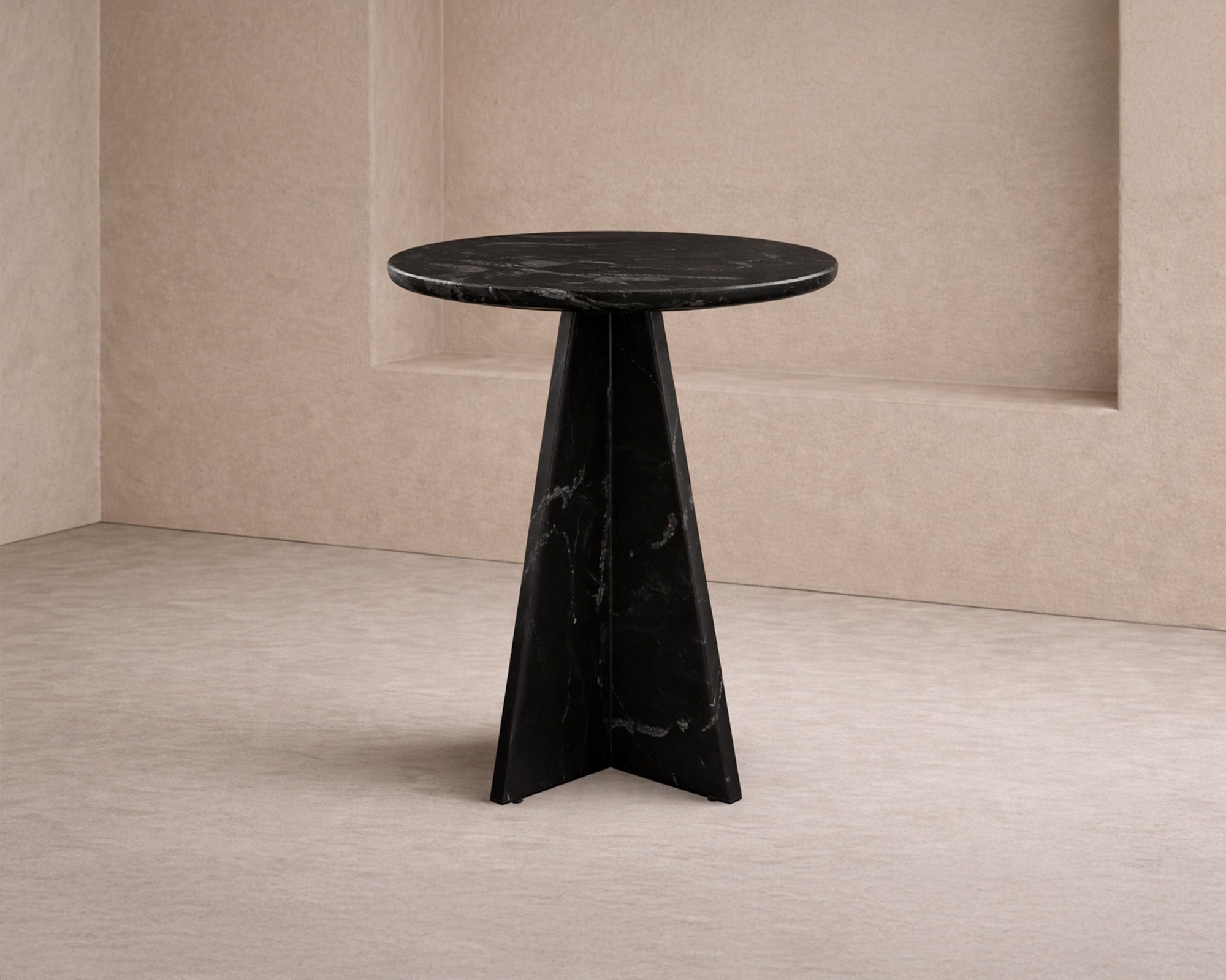 Rodes Side Table - Black Fantasy Marble