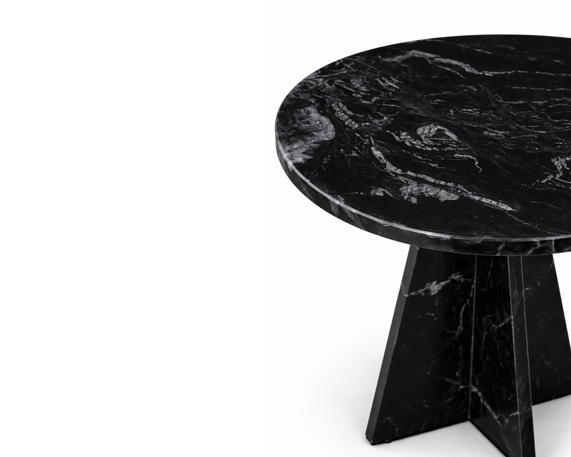 Rodes Side Table - Black Fantasy Marble