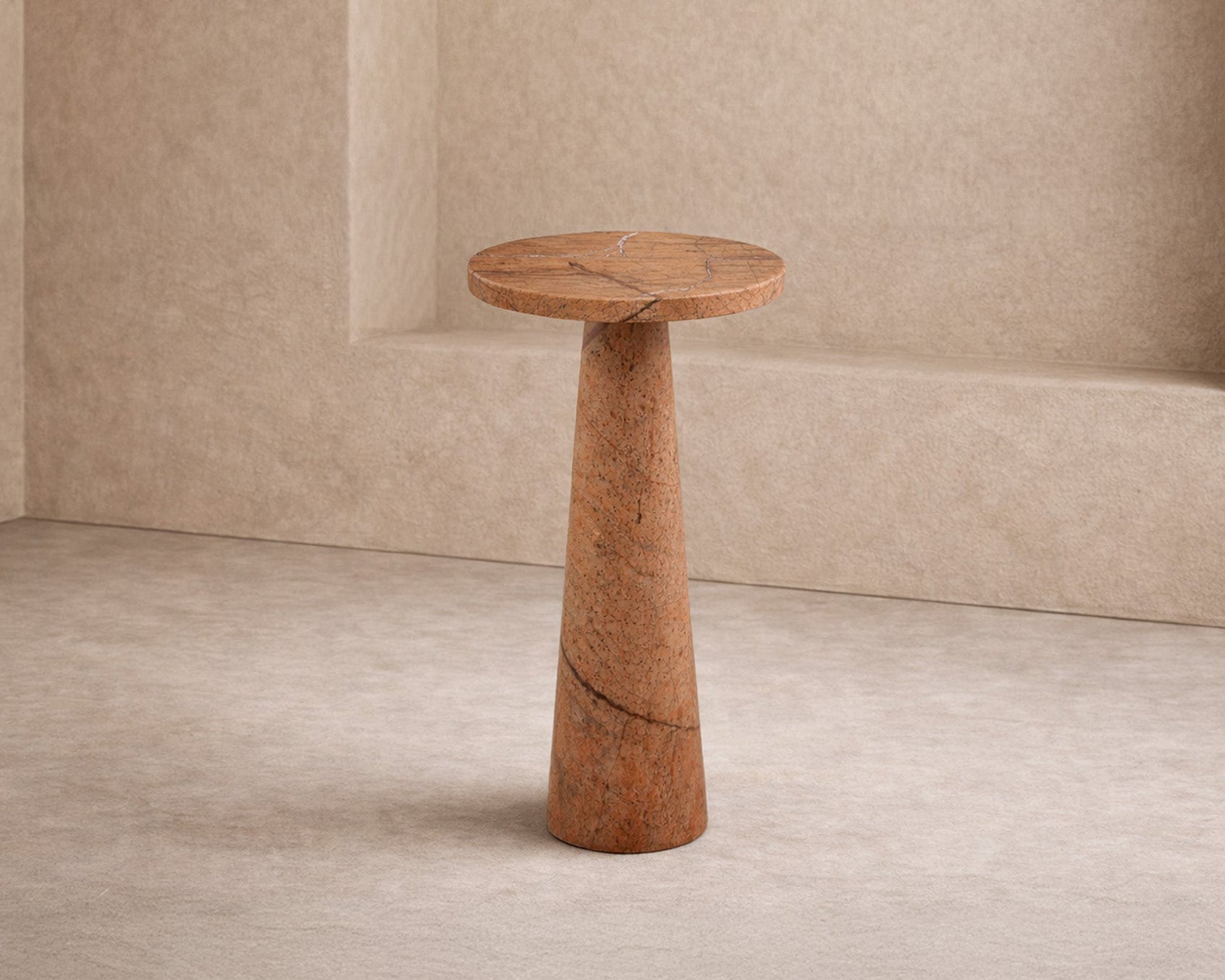Hermes Side Table - Brown Marble