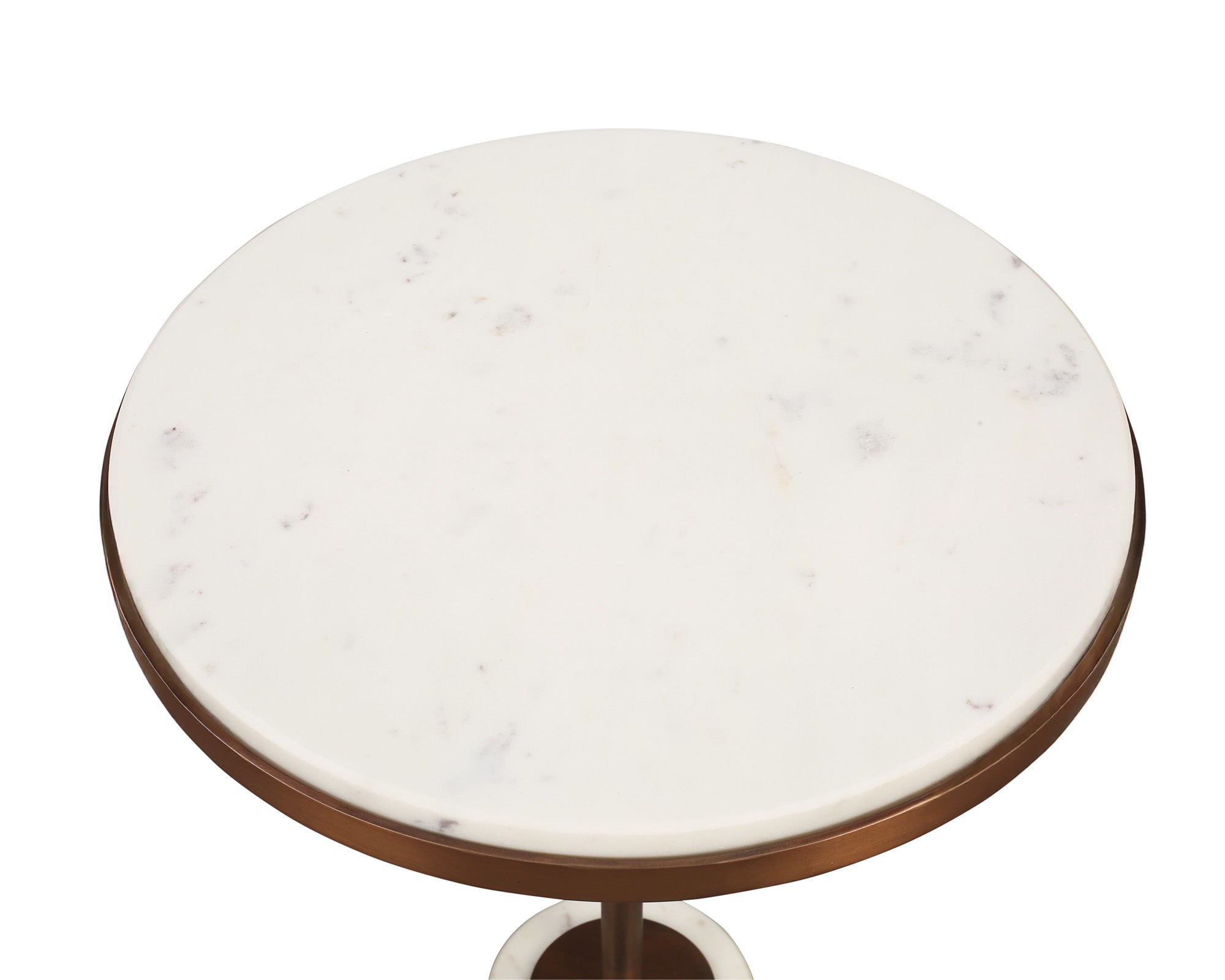Notto Side Table (set of 2) - White Marble and Bronze