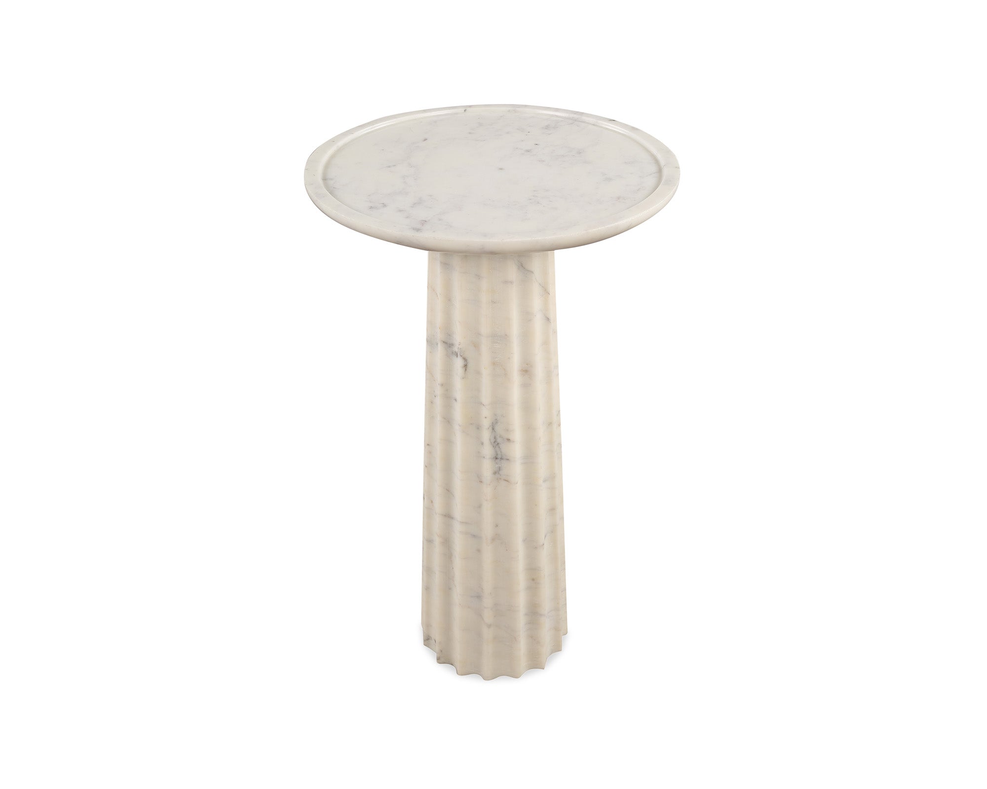 Romano Side Table - White Marble